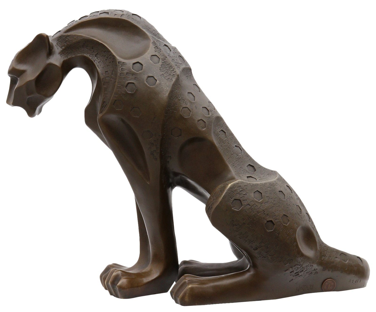 Aubaho Skulptur Bronzeskulptur Gepard Antik-Stil Bronze R Statue Leopard Panther Figur