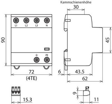 DEHN Klemmen DEHN Kombi-Ableiter DSH TNS 255 FM