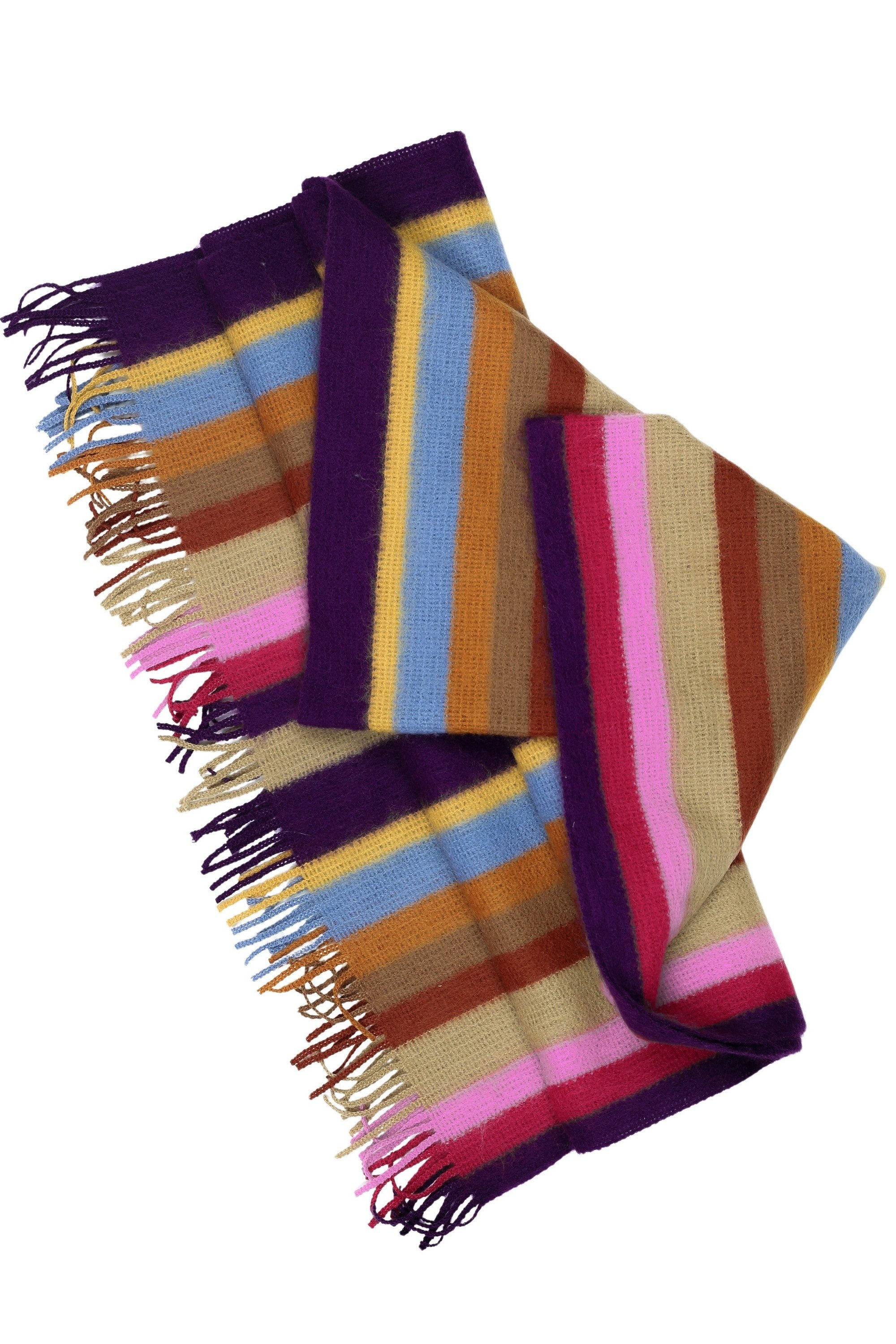 COLLEZIONE ALESSANDRO Wollschal Farbstreifen, (1-St), in modischen Farben, Made in Italy