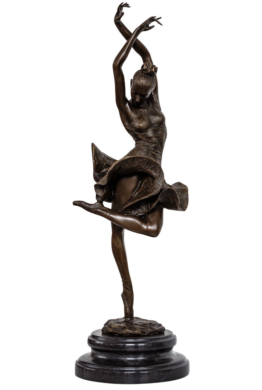 Aubaho Skulptur Bronzeskulptur im Antik-Stil Bronze Figur Statue Tänzerin 46cm Balleri