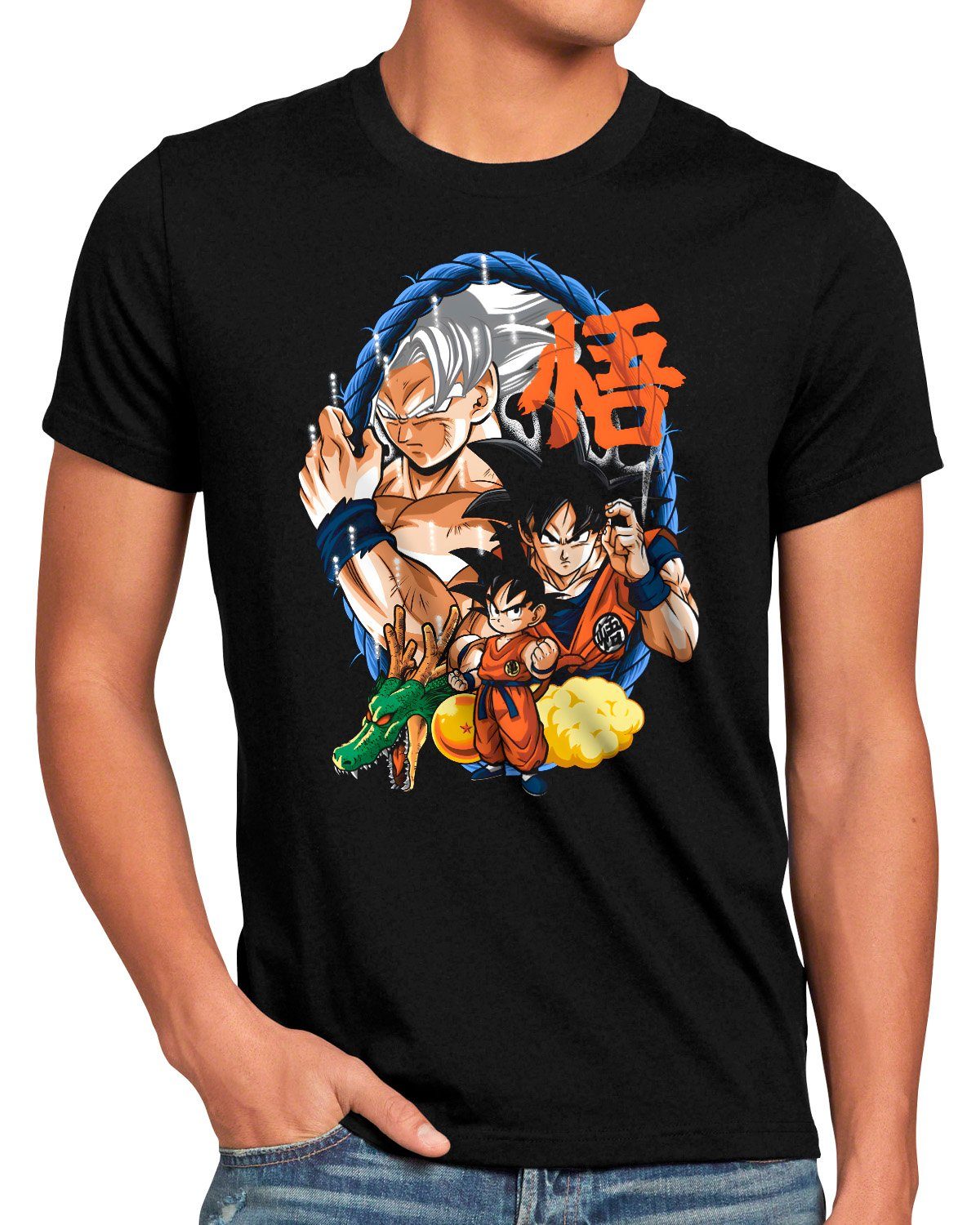 style3 Print-Shirt Herren T-Shirt Saiyan Evolution super dragonball z gt songoku breakers the kakarot