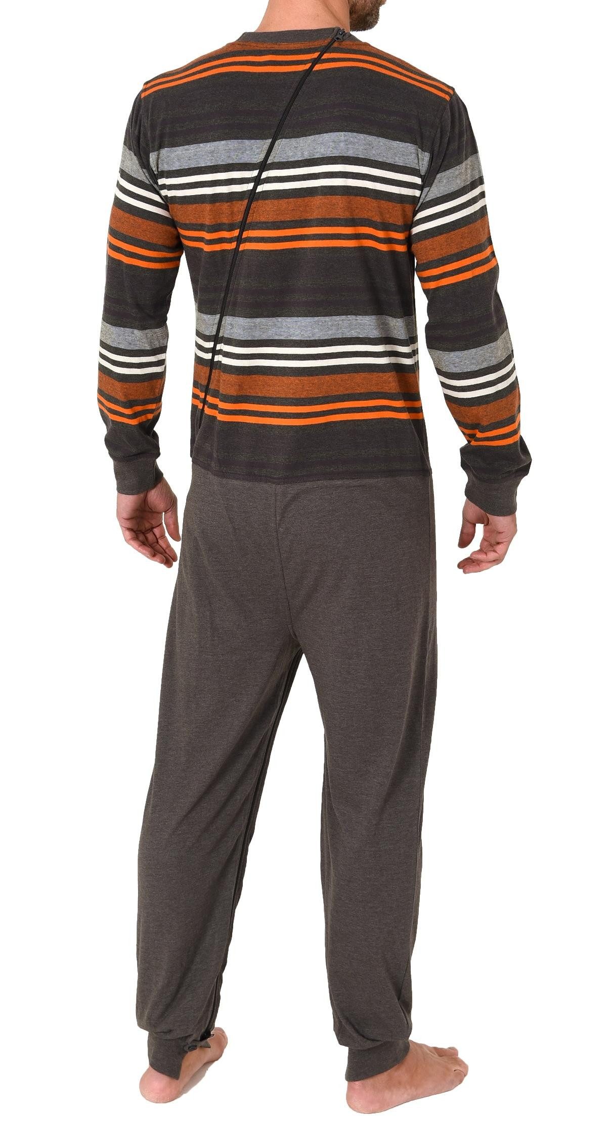 Normann Care Pyjama Herren Pflegeoverall langarm mit Reissverschluss am Rüc günstig online kaufen