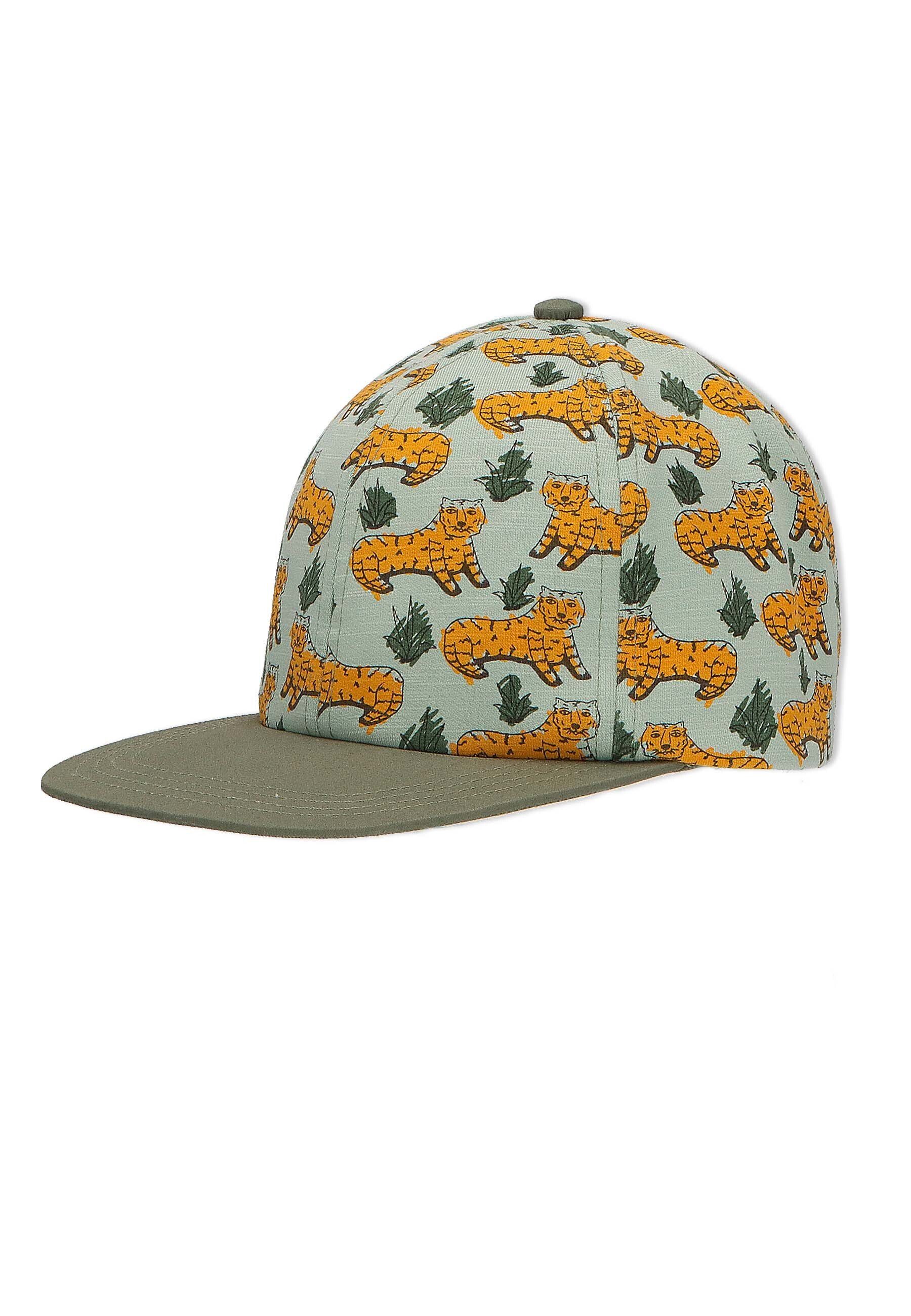 Hut Baseball mit mit Mittelgrün Sonnenschutz UV-Schutz Cap in (1-St., aus Basecap Größenregulierung Kinder Jersey Cap Sterntaler® für Basecap Tiger-Muster 50) und