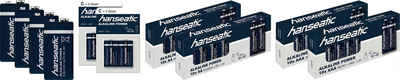 Hanseatic 48 Stück Batterie Mix Set Batterie, (48 St), 20x AA + 20x AAA + 4x 9V + 4x C Batterien
