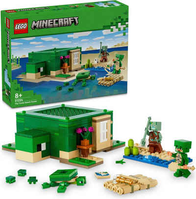 LEGO® Konstruktionsspielsteine Das Schildkrötenstrandhaus (21254), LEGO Minecraft, (234 St), Made in Europe