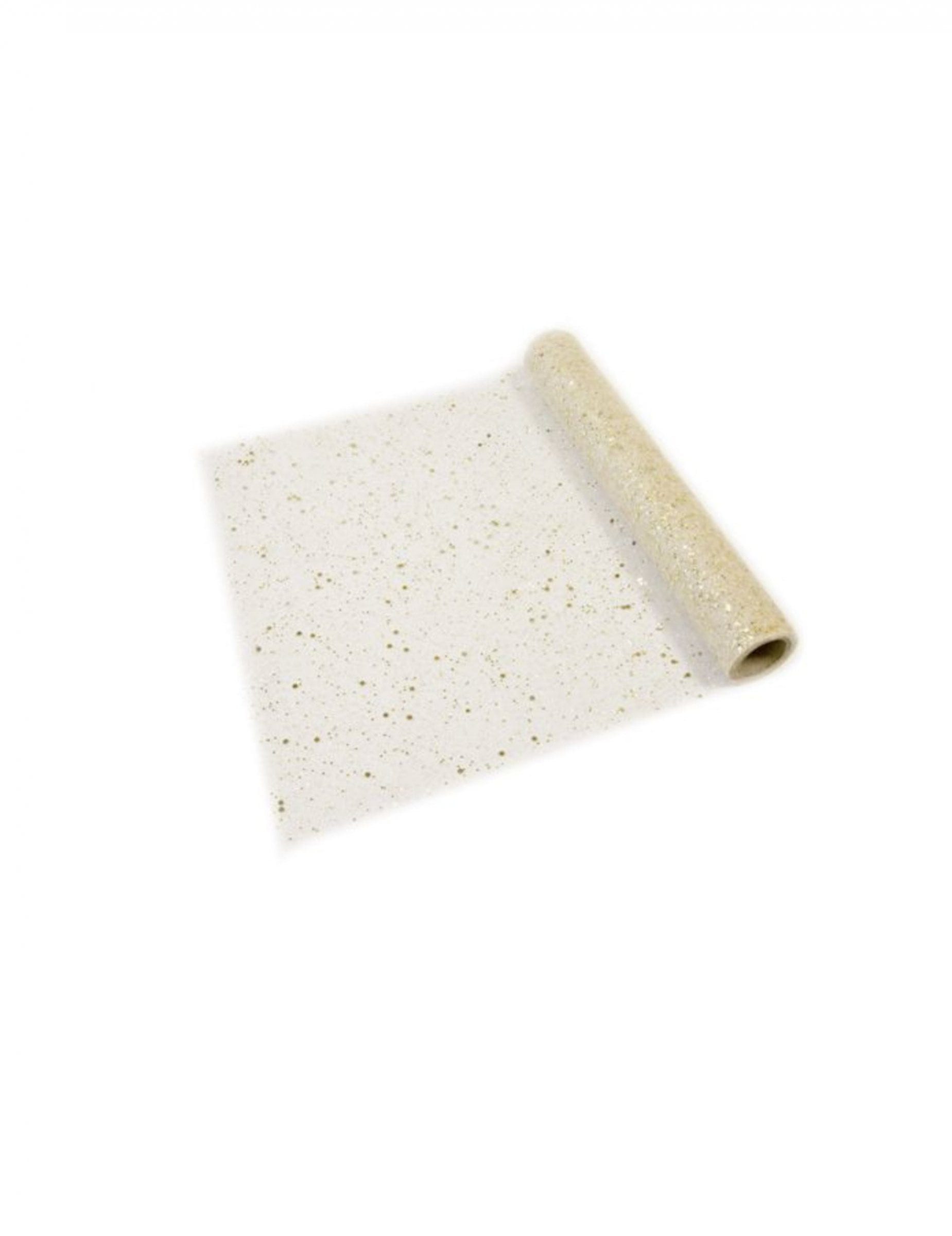 Kostüm Tischläufer Tüll Gold Glitzer 29 cm x 5 m