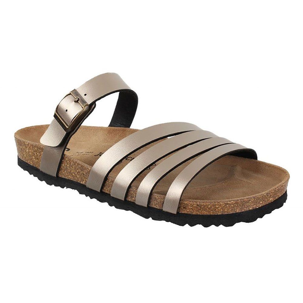 JOE N JOYCE Rome SynSoft Damen Pantolette Metallic Sand Schmal Gr. 40 Pantolette