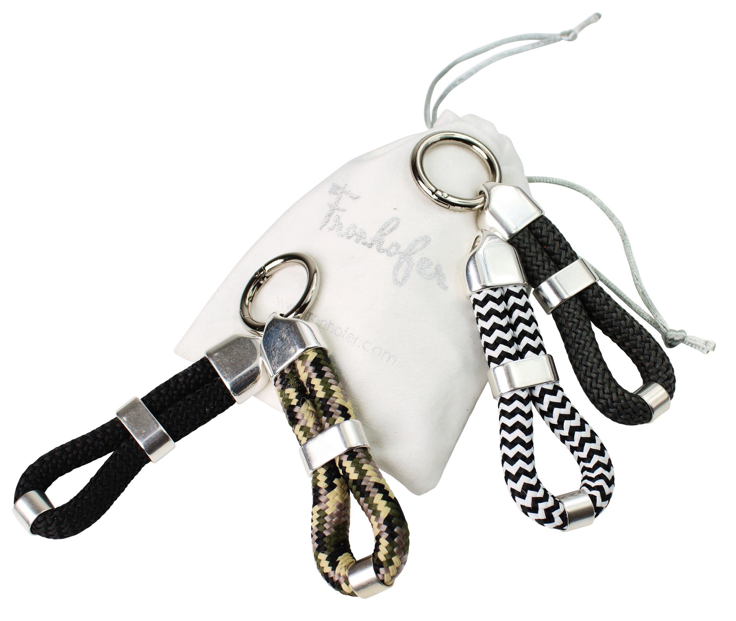 Schlüsselanhänger Seil softem Farben und Khaki mit in FRONHOFER Schlüsselanhänger 18841, Zierteilen tollen