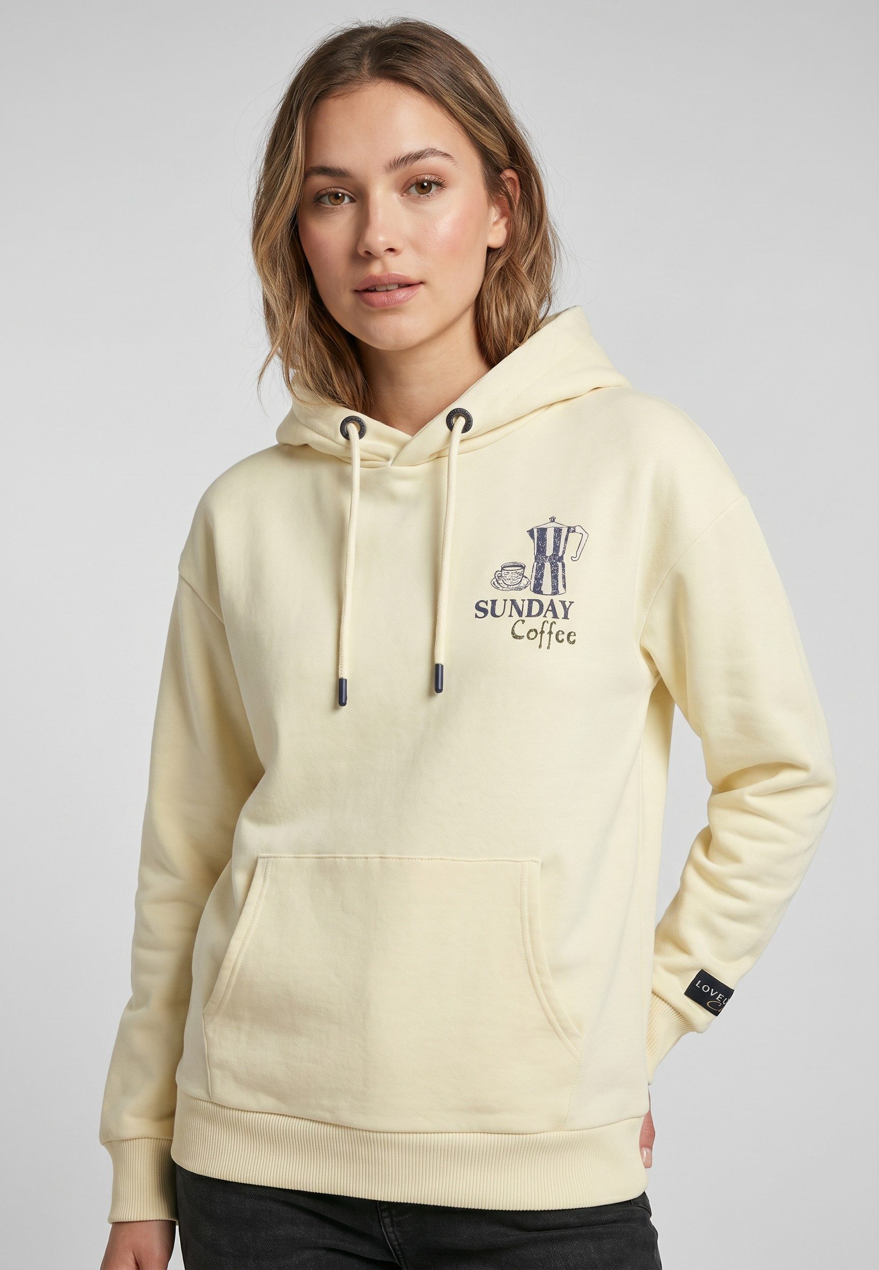 SUBLEVEL Kapuzenpullover Damen Hoodie Hot Drinks Oversize Fit, verschiedene Motive
