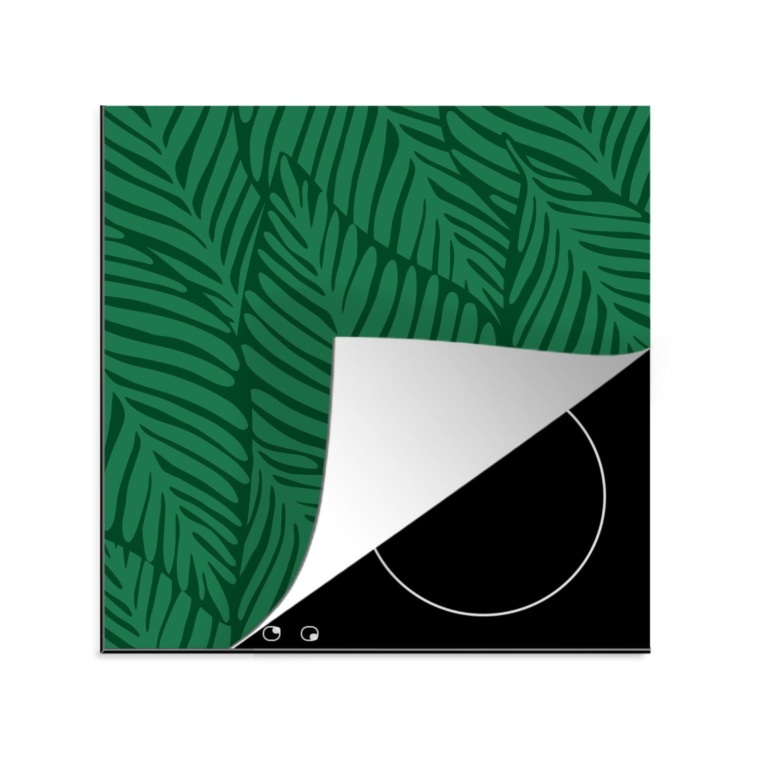 MuchoWow Herdblende-/Abdeckplatte Blätter - Muster - Dschungel - Jungen - Mädchen - Kinder - Kinder, Vinyl, (1 tlg), 78x78 cm, Ceranfeldabdeckung, Arbeitsplatte für küche