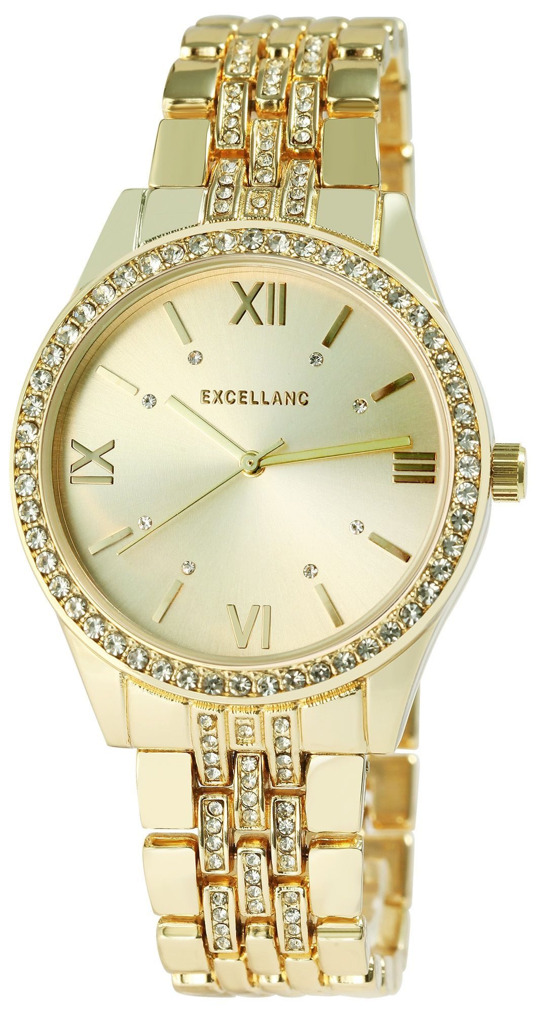 Quarzuhr 1800251 mit Metallarmband, Similibesatz, Mineralglas