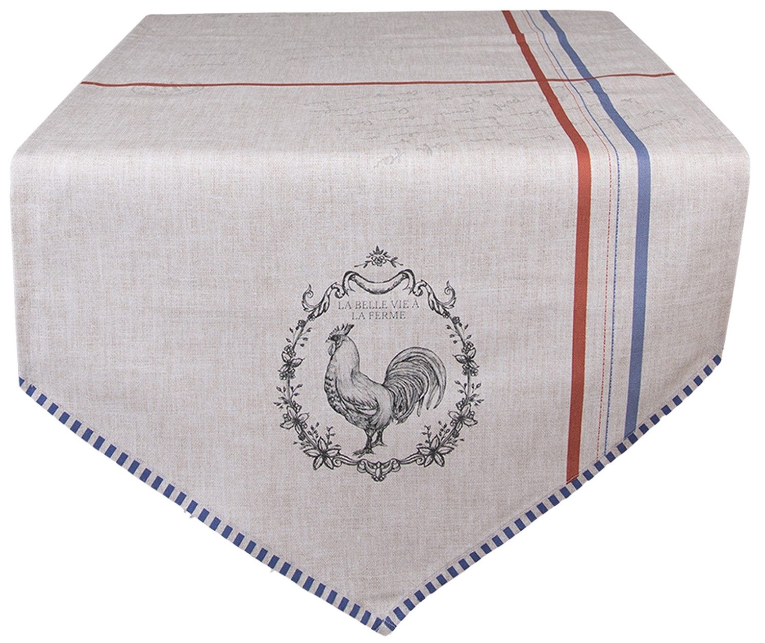 Clayre & Eef Узкие скатерти Devine French Rooster (1-tlg, 1-teilig), Узкие скатерти Tischdecke ca.50x160cm Baumwolle