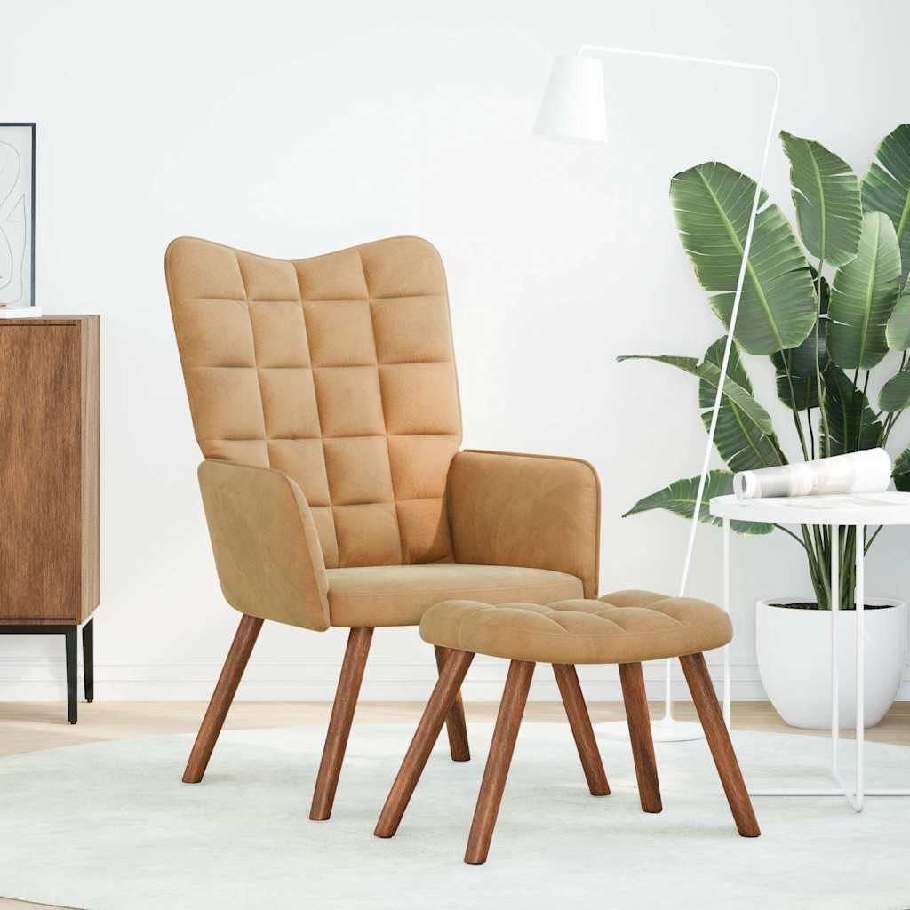 vidaXL Sessel Relaxsessel mit Hocker Braun günstig online kaufen