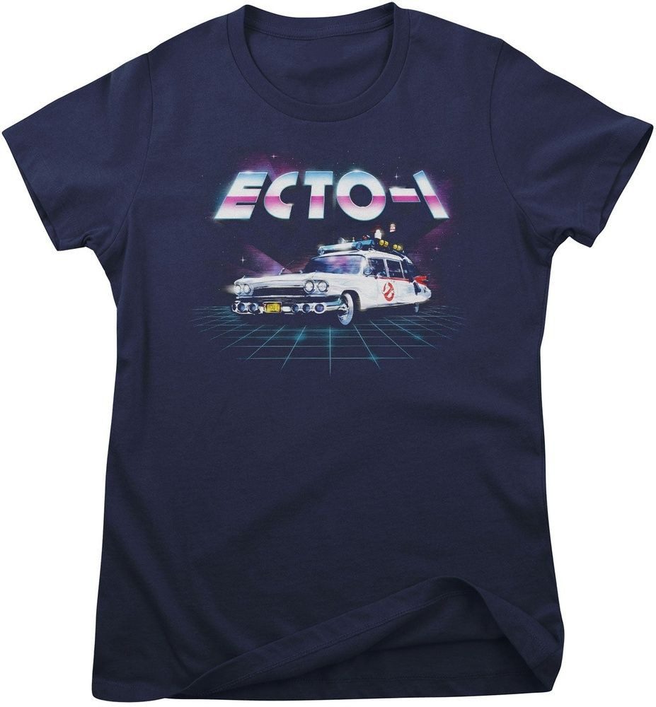 Ghostbusters T-Shirt ECTO-1 80's Neon Grid Girly Tee