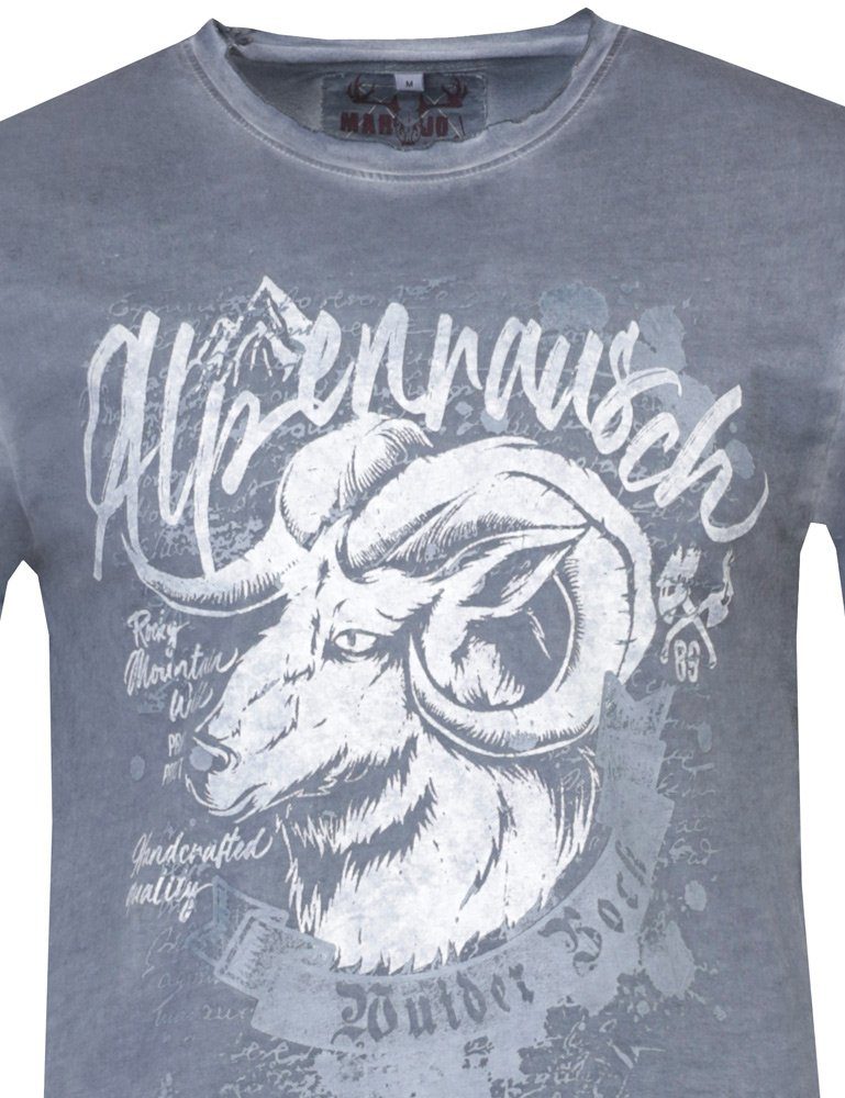 MarJo T-Shirt Herren Trachten Shirt 'Torben' mit Steinbock, Bri