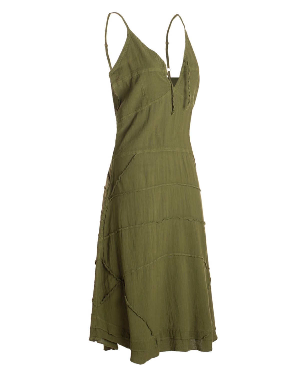 Vishes Sommerkleid Damen Kleid Handgewebt Baumwolle Spaghettiträger Schnürung Alternative Mode, Boho, Hippie, Ethno, Festival – Bild 4 von 4