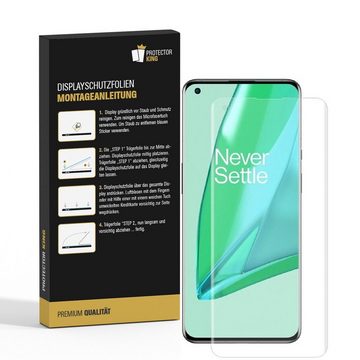 Protectorking Schutzfolie 2x Panzerfolie für OnePlus 9 Pro FULL COVER Displayschutzfolie HD KLAR, (2-Stück), klar