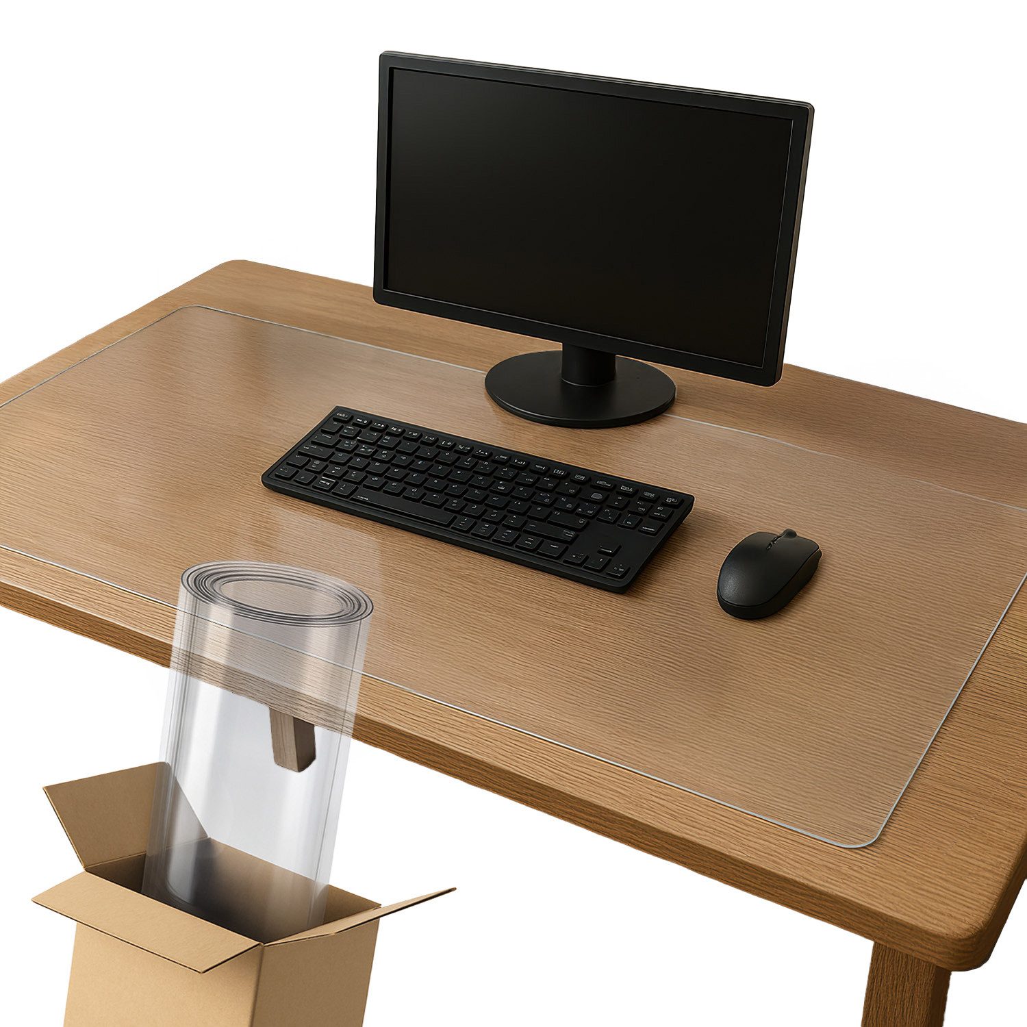 Tulup Schreibtischunterlage Transparente Schreibtischmatte,Tischmatte PVC,Schreibtisch Schutzfolie