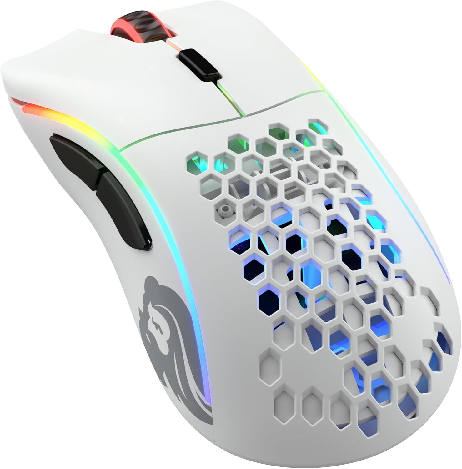 GLORIOUS Glorious Gaming Model D Wireless Gaming Maus Ultraleicht 69g Gaming-Maus (USB oder kabellos (2.40GHz), gelochte Oberfläche (Wabenstruktur), Textilkabel)