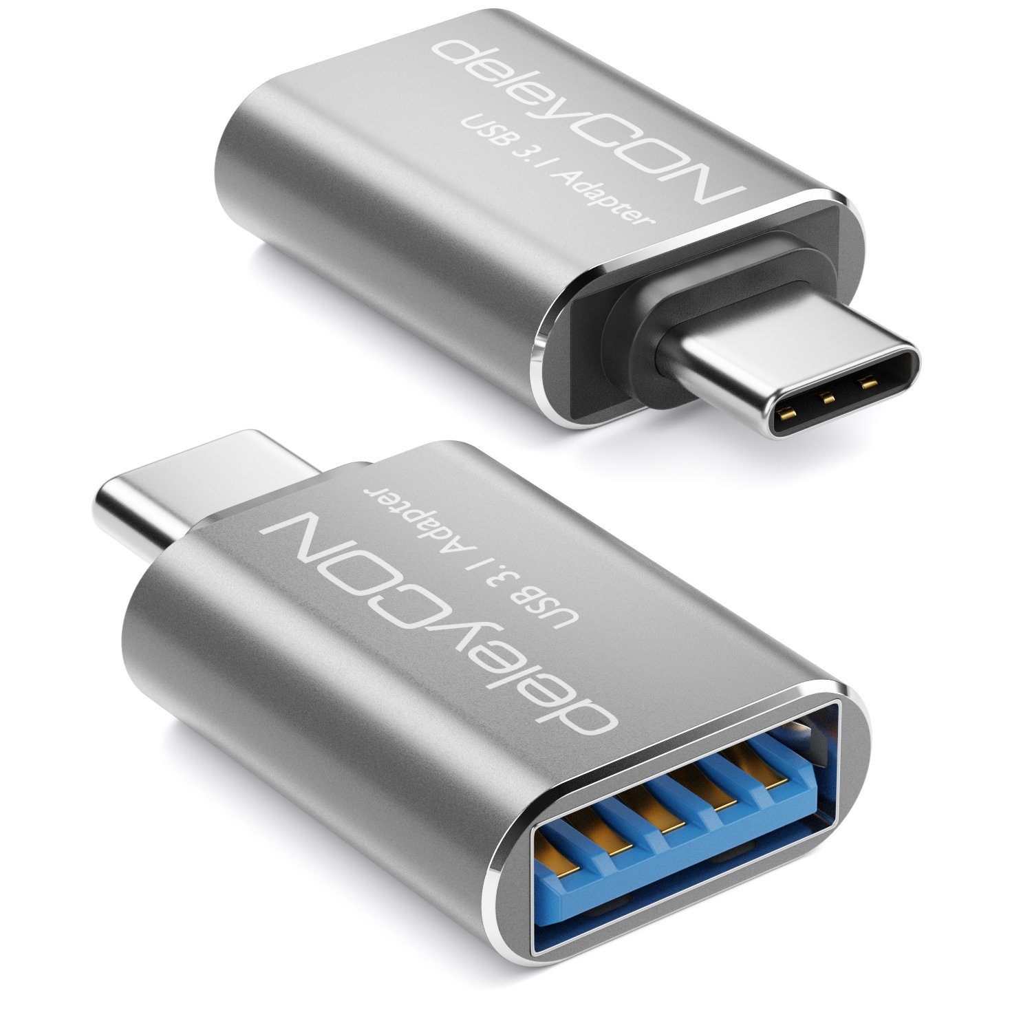 deleyCON 2x USB3.1 Adapter USB C zu USB A-Buchse 5Gbit/s OTG USB-Adapter