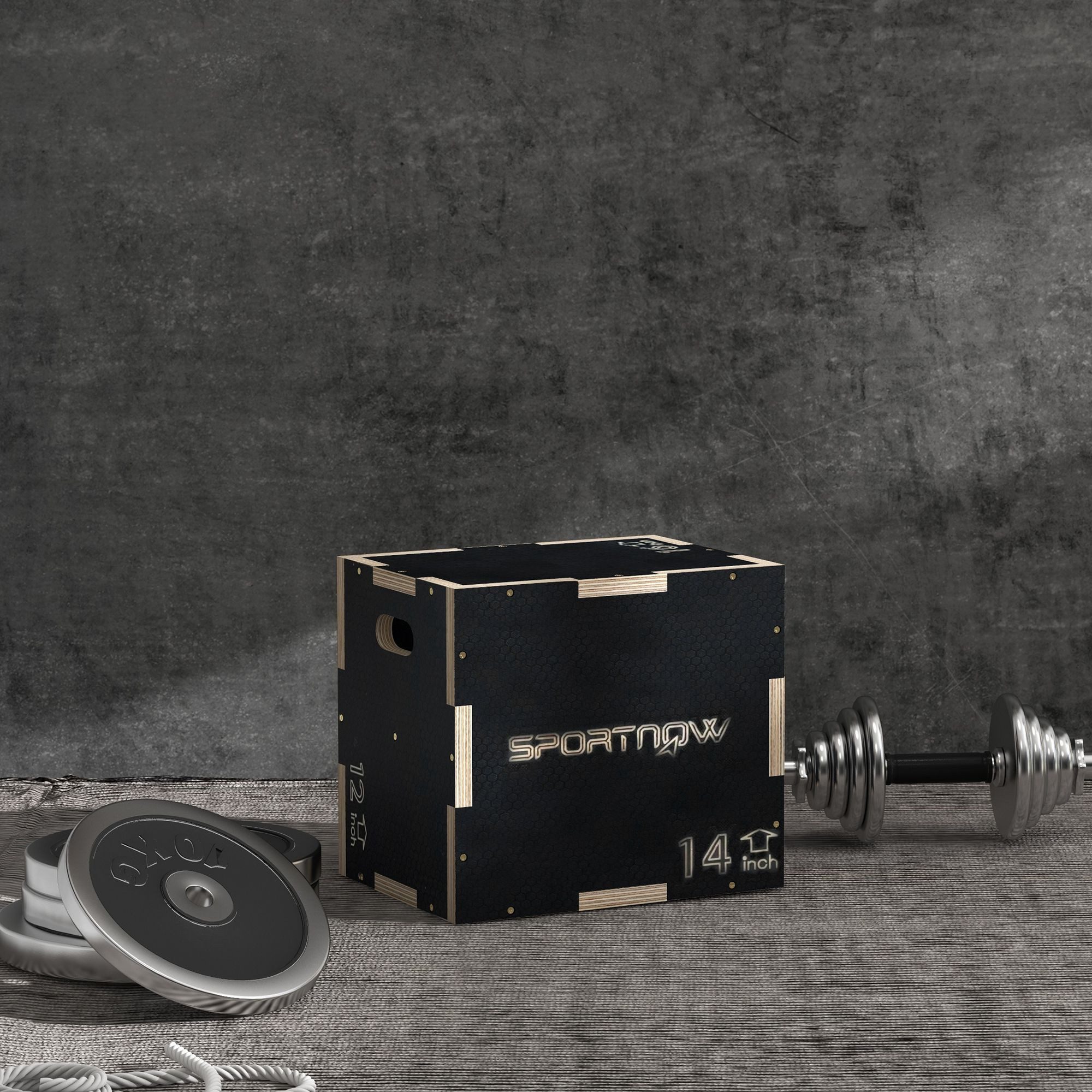 SPORTNOW Plyo-Box Plyometric Plattform mit Griff, Sprungtrainer aus Holz (Sprungbox, 1-St., Sprungtrainer), 40,5 x 35,5 x 30,5 cm, Schwarz