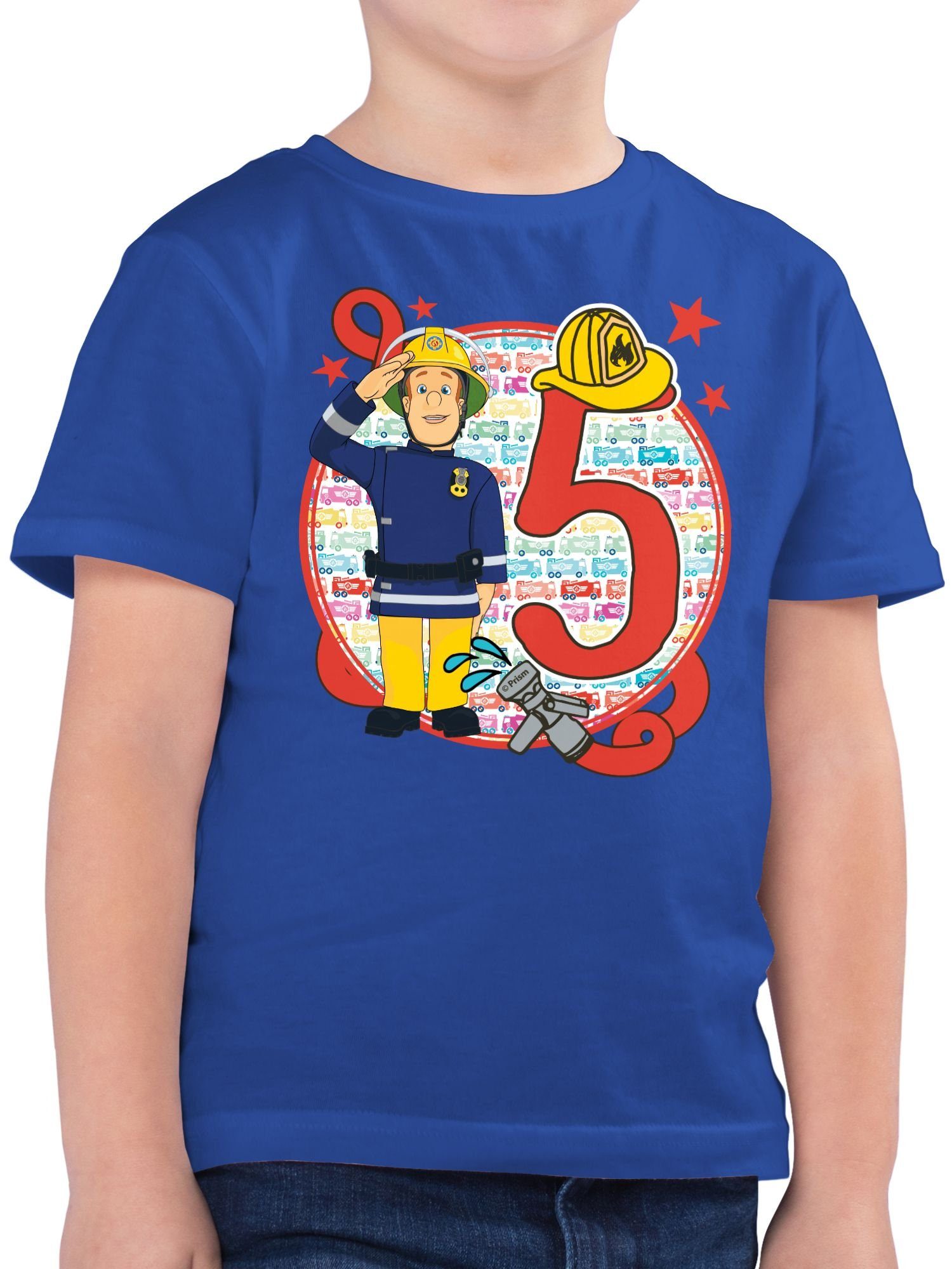 Shirtracer T-Shirt 5. Geburtstag Feuerwehrmann Sam Jungen 01 Royalblau