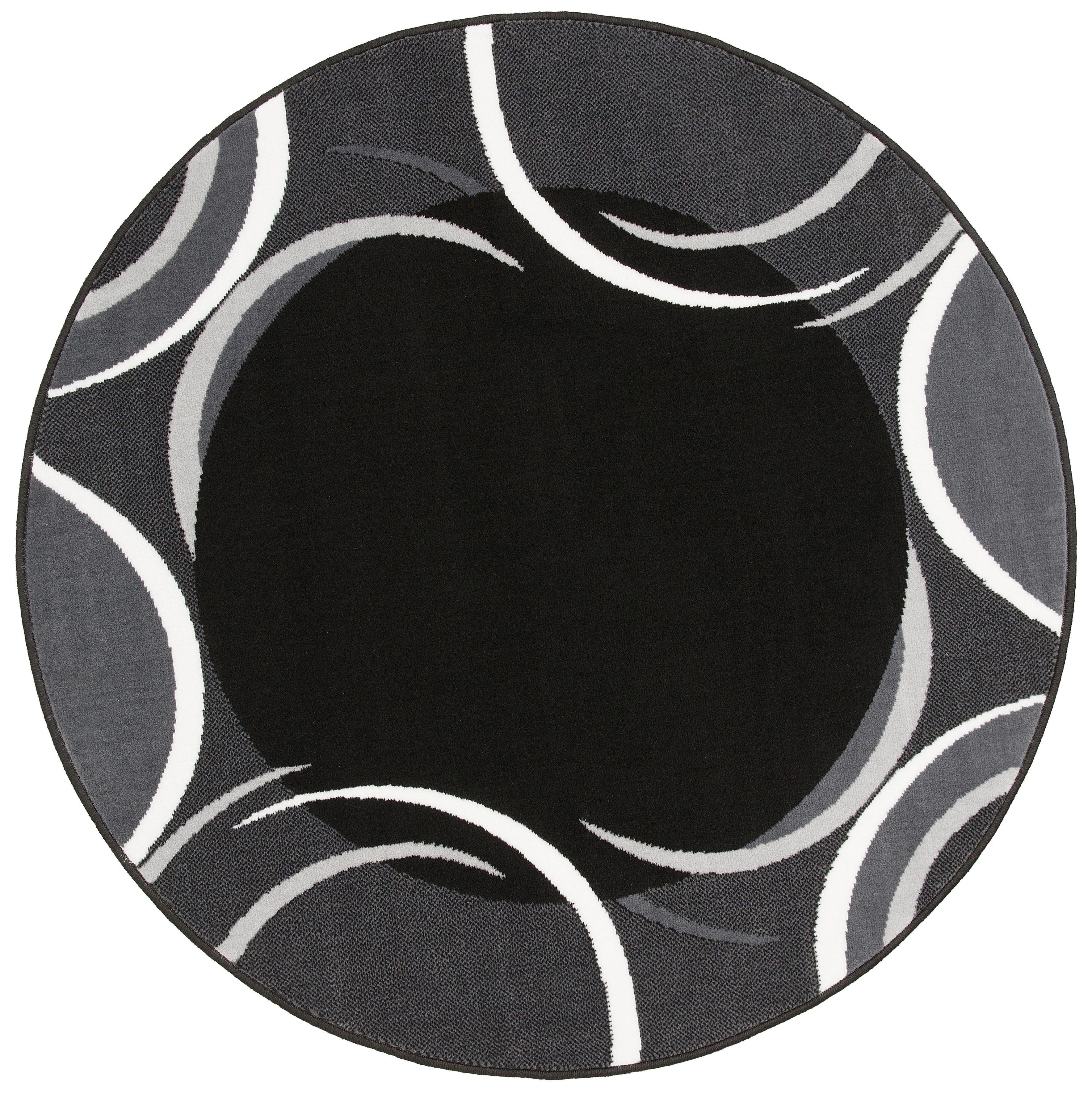 OTTO home Teppich Noah, rund, Höhe: 7 mm, mit Bordüre, Kurzflor, verspieltes Design, pflegeleicht, elegant