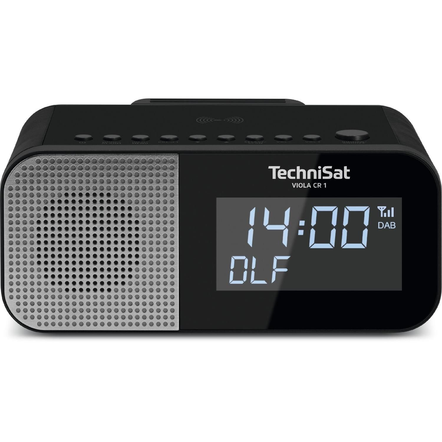 TechniSat VIOLA CR 1 D TechniSat Wireless Charging Display UKW-Radio Digitalradio (DAB) (DAB+ Digitalradio, Uhr- und Datumsanzeige, Zwei Radiowecktimer möglich) | Digitalradios (DAB+)