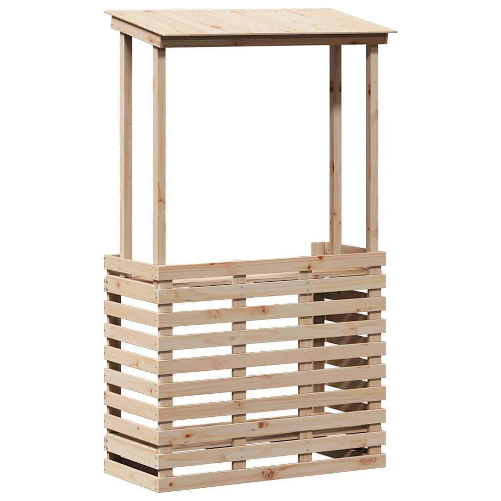 vidaXL Gartentisch Gartenbar mit Dach 112,5x57x195,5 cm Massivholz Kiefer (1-St)