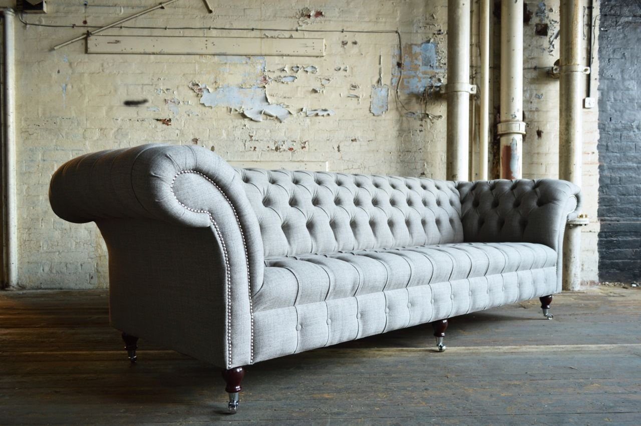 JVmoebel 4-Sitzer Chesterfield Designer Couch 4 Sitz Sofa Polster Textil 2016-48 | Einzelsofas