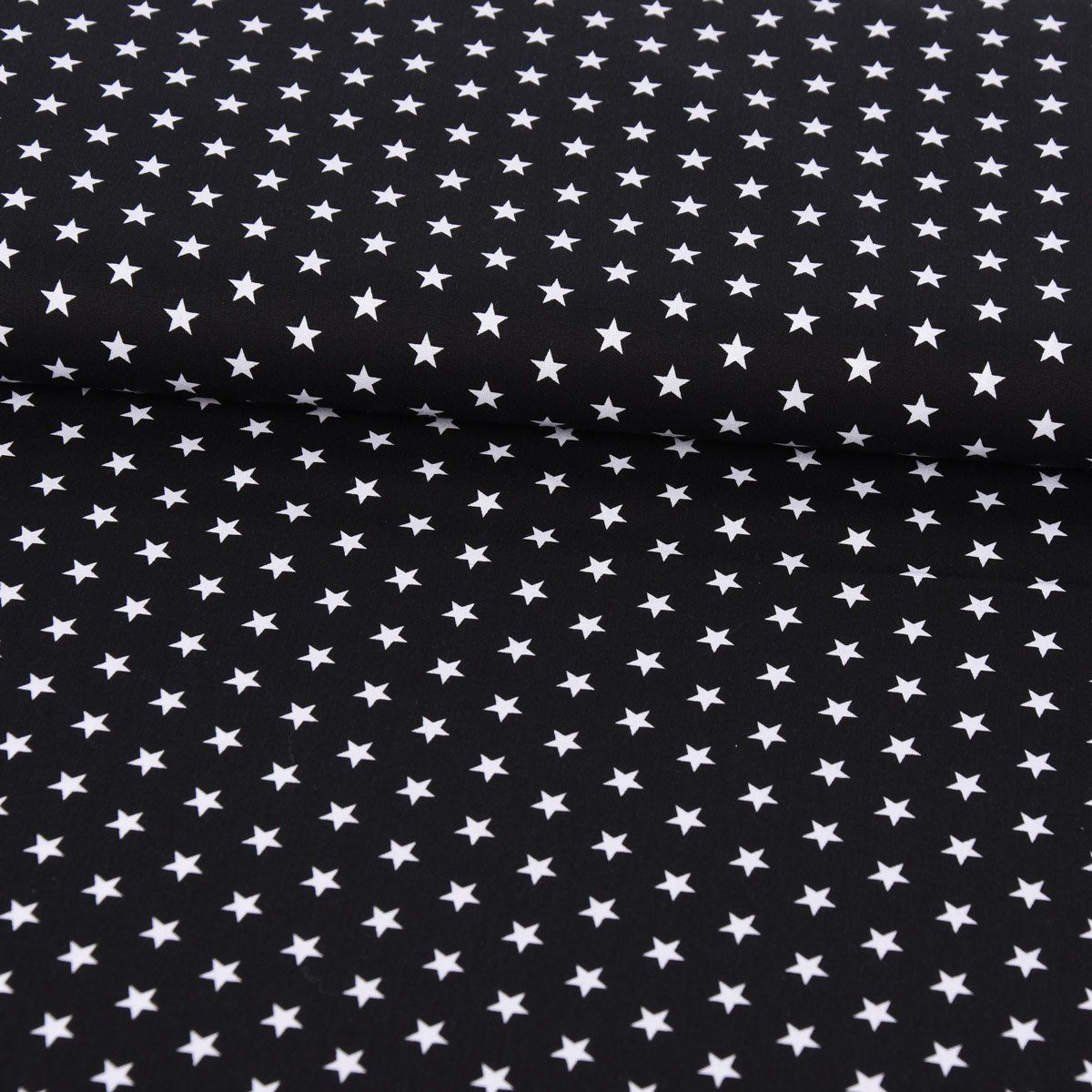 SCHÖNER LEBEN. Stoff Baumwollstoff Meterware Sterne 1x1cm schwarz weiß 140cm, allergikergeeignet,atmungsaktiv,pflegeleicht