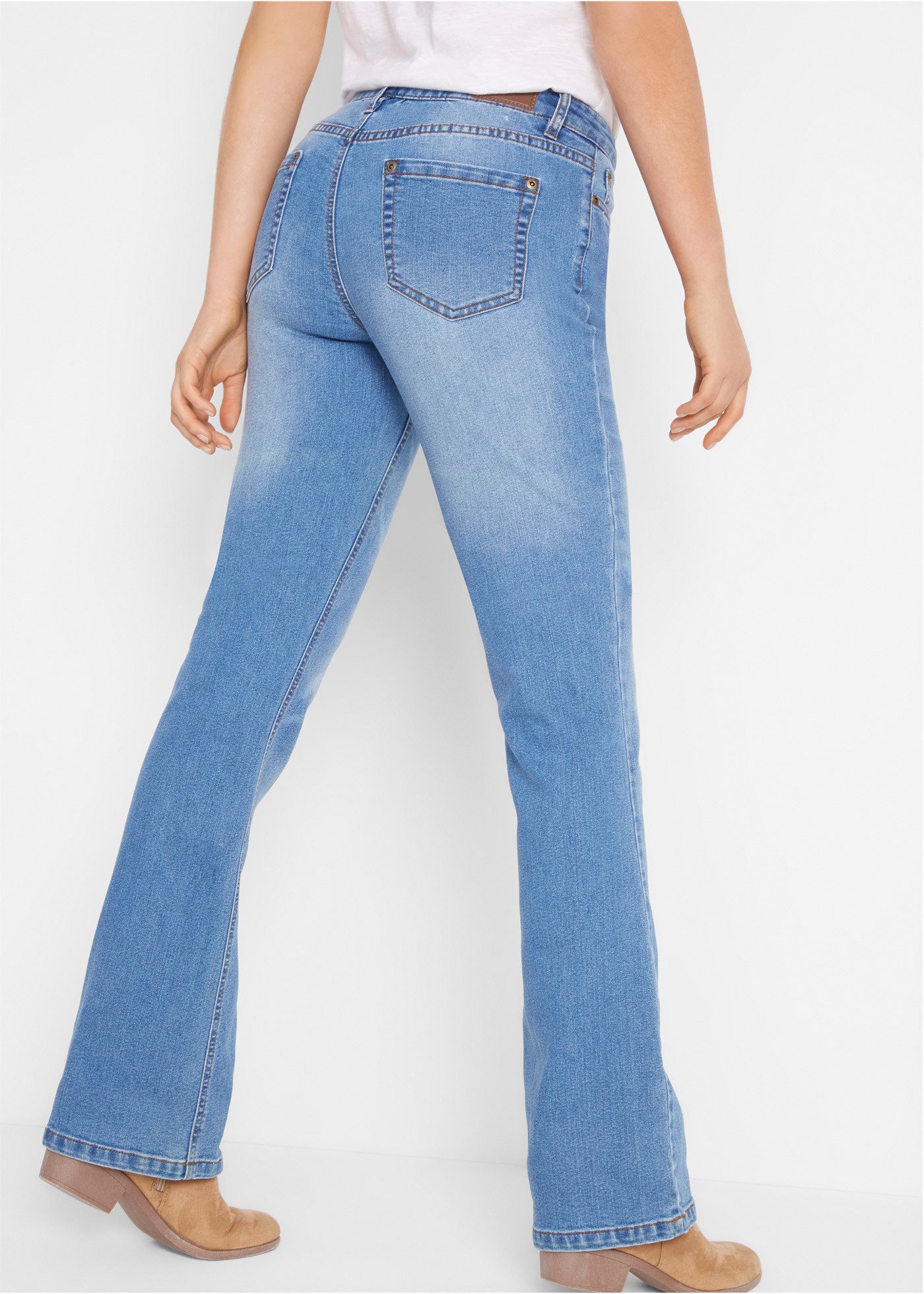 bonprix Bootcut-Jeans Regular Fit, Five-Pocket-Style, leichte Used-Optik