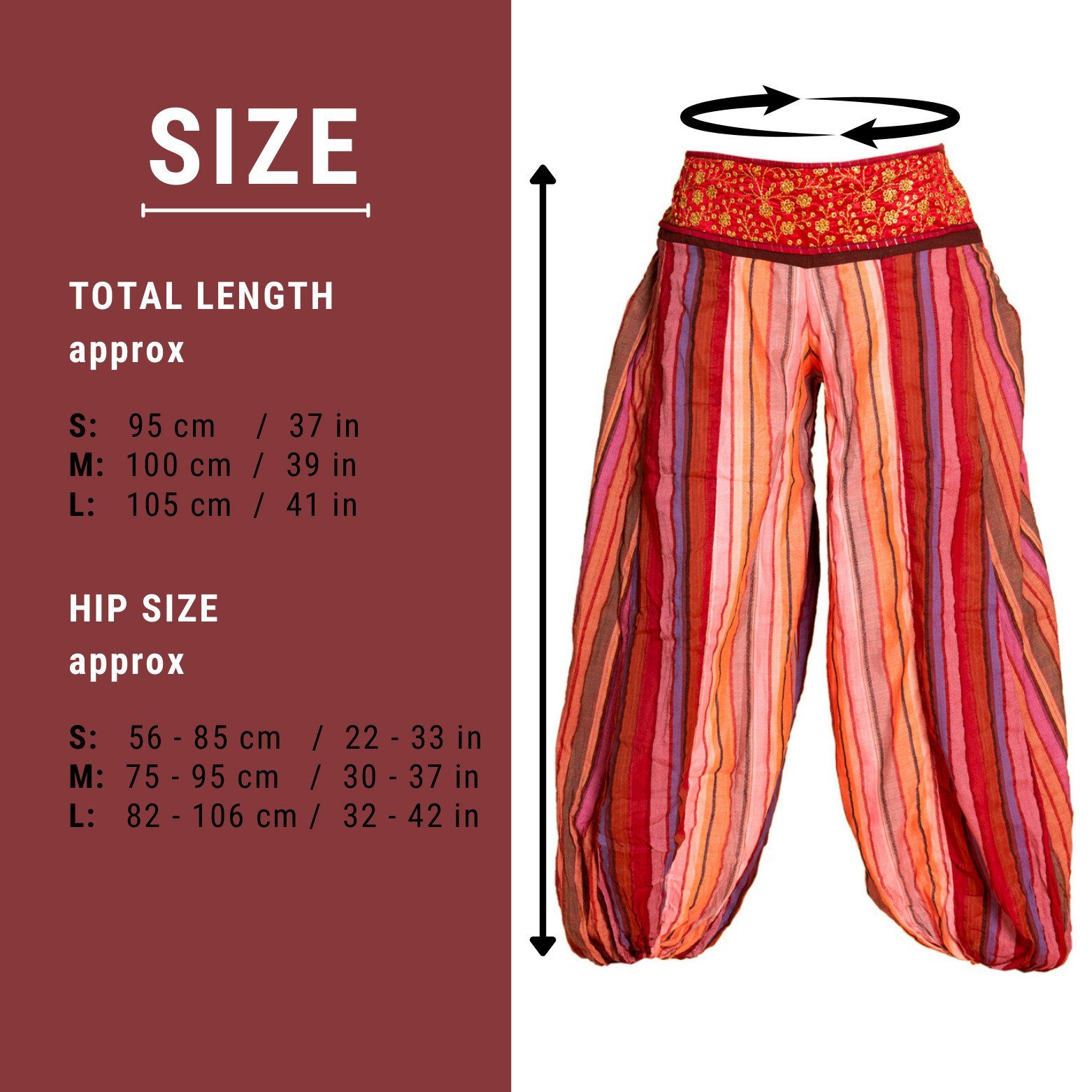 PANASIAM Stoffhose Weiche Muckhose Bund aus Grünton Damen verziertem für Baumwolle Freizeithose mit feinster Pumphose Ballonhose bequeme Pluderhose 100