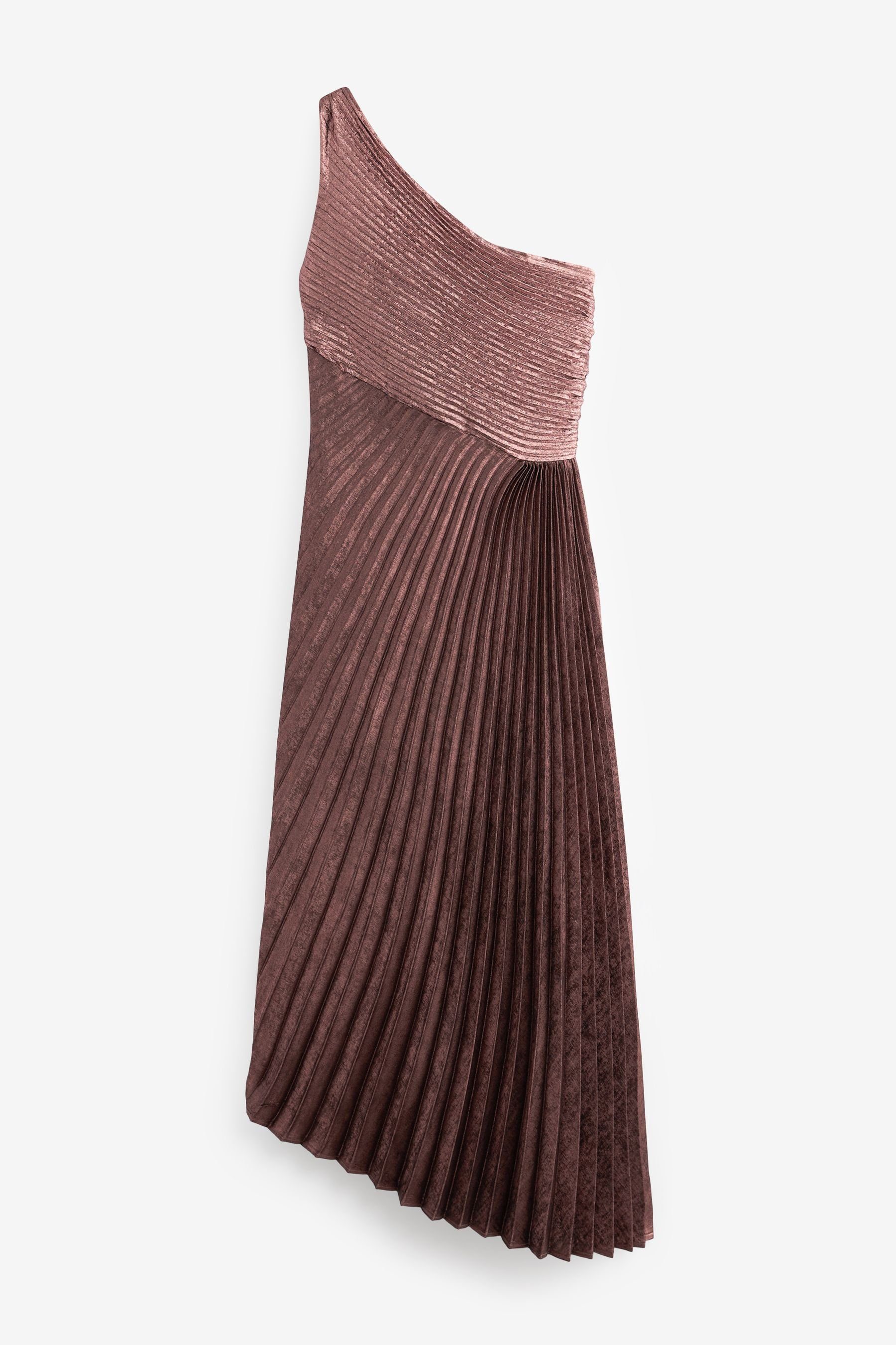 Next Midikleid Plissiertes, einschulteriges Metallic-Midikleid (1-tlg) günstig online kaufen