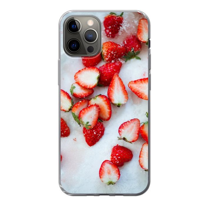 MuchoWow Handyhülle Erdbeere - Obst - Marmor Handyhülle Apple iPhone 13 Pro Smartphone-Bumper Print Handy