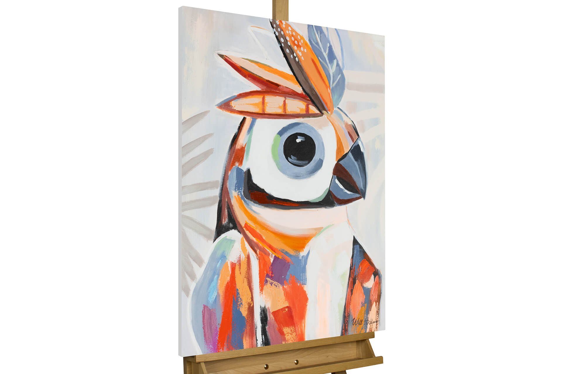 Leinwandbild cm, Wandbild KUNSTLOFT Gemälde Bird Wohnzimmer HANDGEMALT 100% Indigenous 60x90