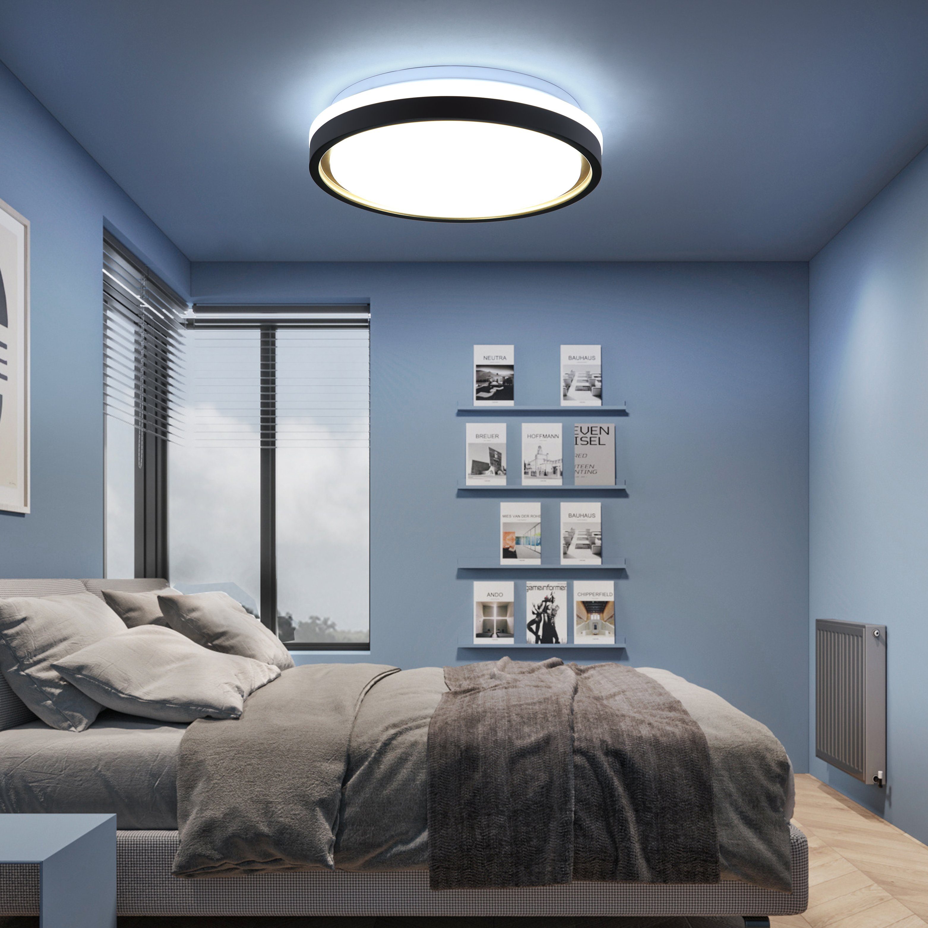 ZMH LED Deckenleuchte Wohnzimmer Ø30CM Dimmbar mit Fernbedienung Modern Deckenlampe Flur, Augenschutz,Einfache Installation, LED fest integriert, 3000-6500K, CCT Flurlampe Modern Quadratisch für Küche