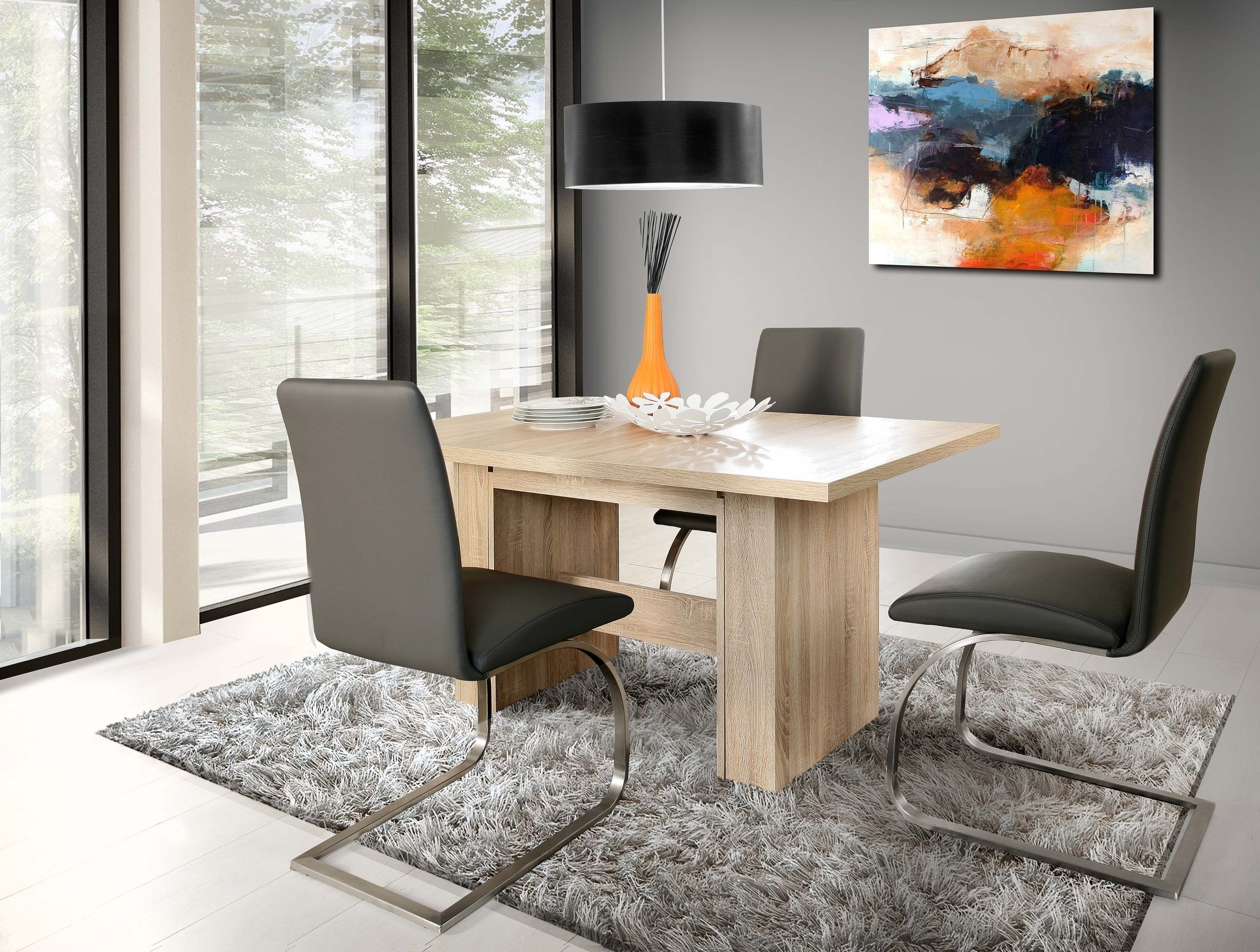 FORTE Kulissentisch ausziehbar bis 273cm, Sonoma Eiche Dekor - 140/273x72,8x90cm (BxHxT)