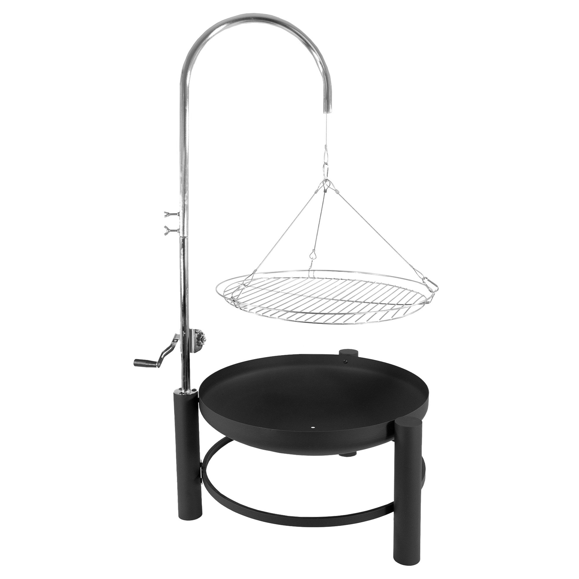 Lemodo Schwenkgrill Holzkohlegrill mit schwenkbarem und höhenverstellbarem Grillgitter