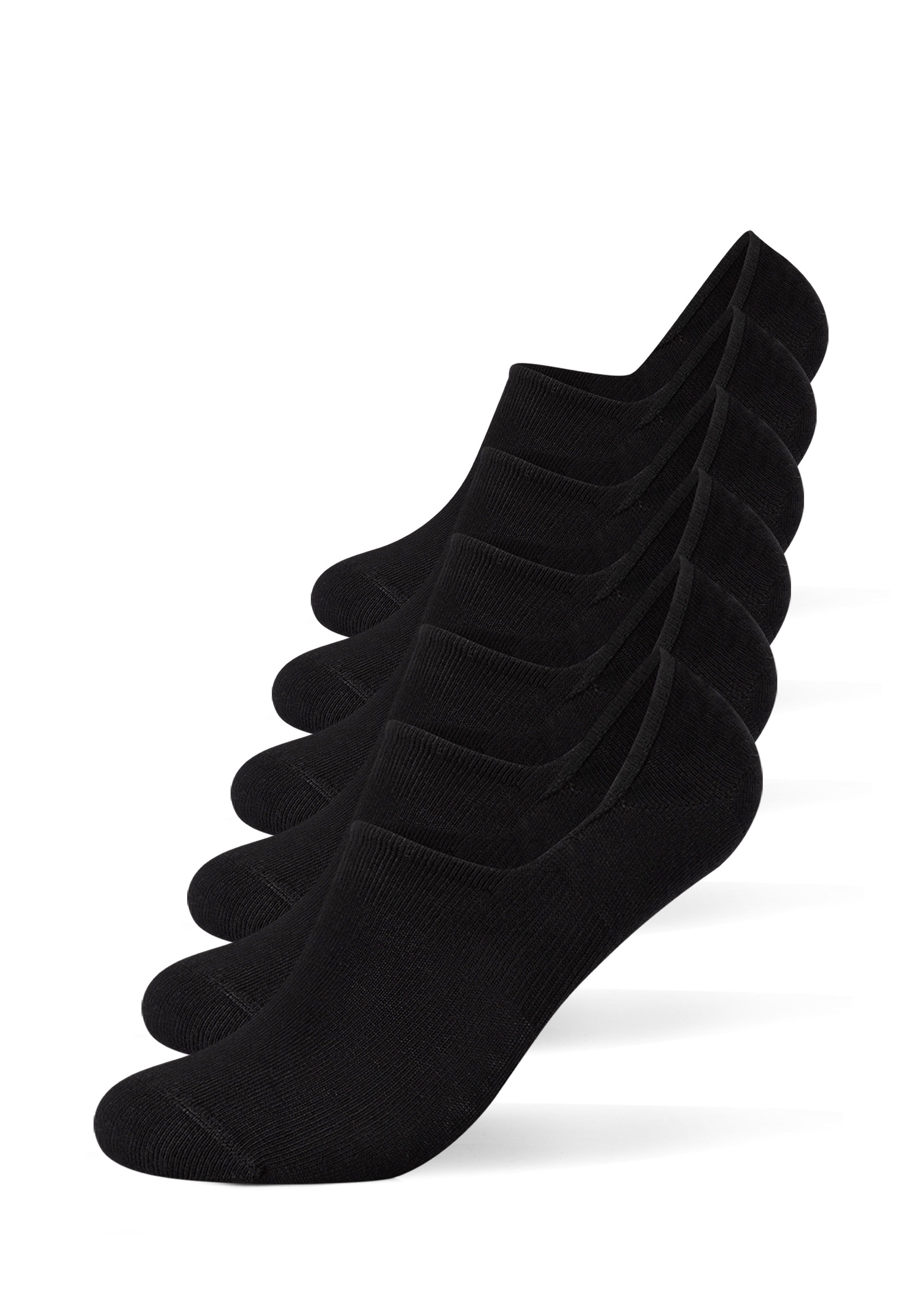 (6-Paar) Camano Socken Design Socken schwarz unsichtbare Sneaker bequemen in