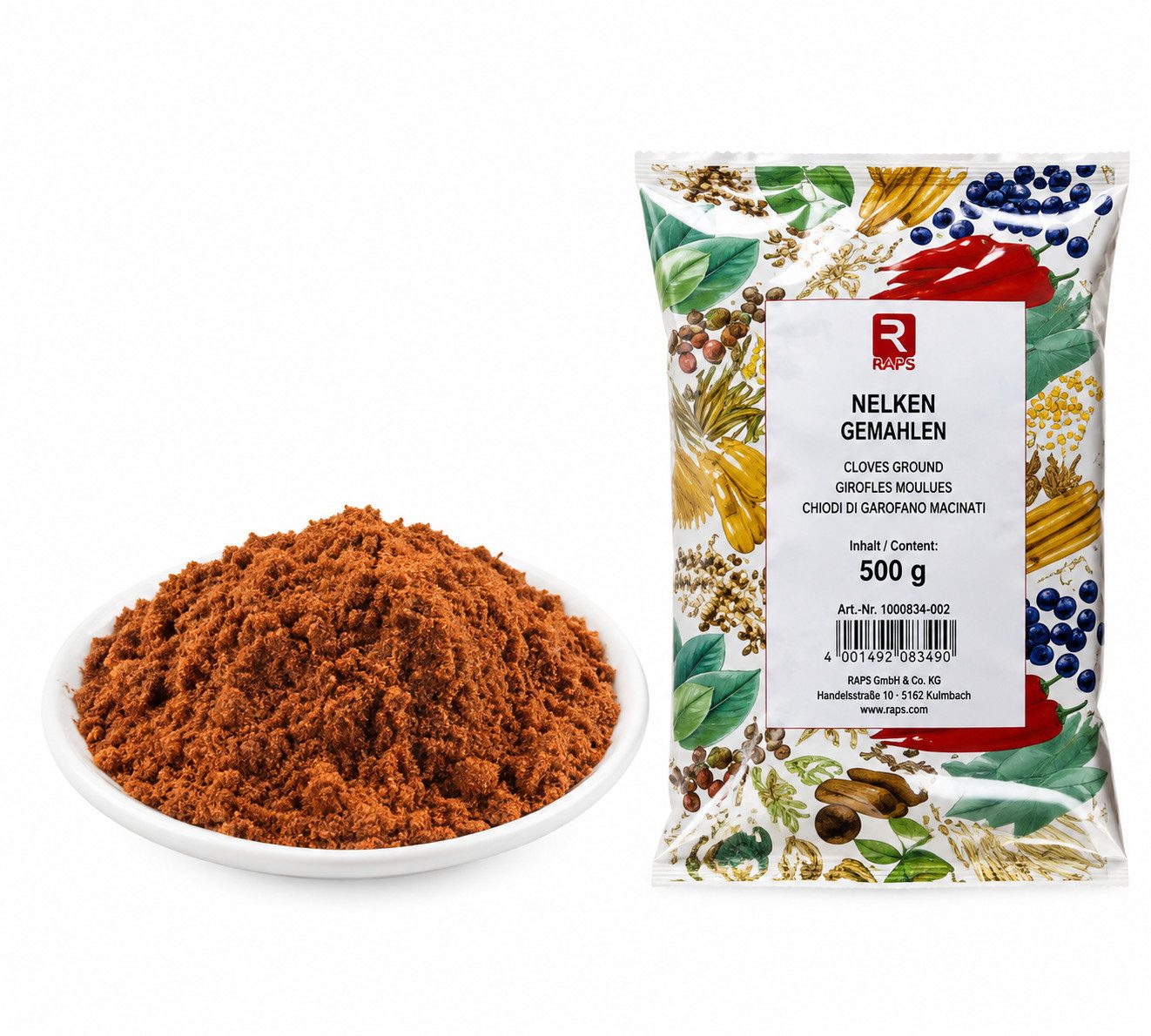 Raps Gewürz Nelken gemahlen 500gr. Beutel