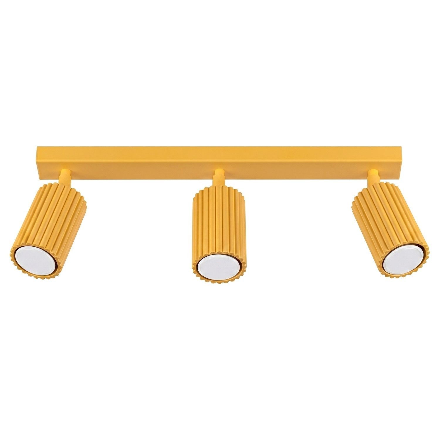 Licht-Erlebnisse Deckenstrahler BERTA, ohne Leuchtmittel, Aluminium GU10 verstellbar Gelb 3-flammig länglich Modern Deckenspot
