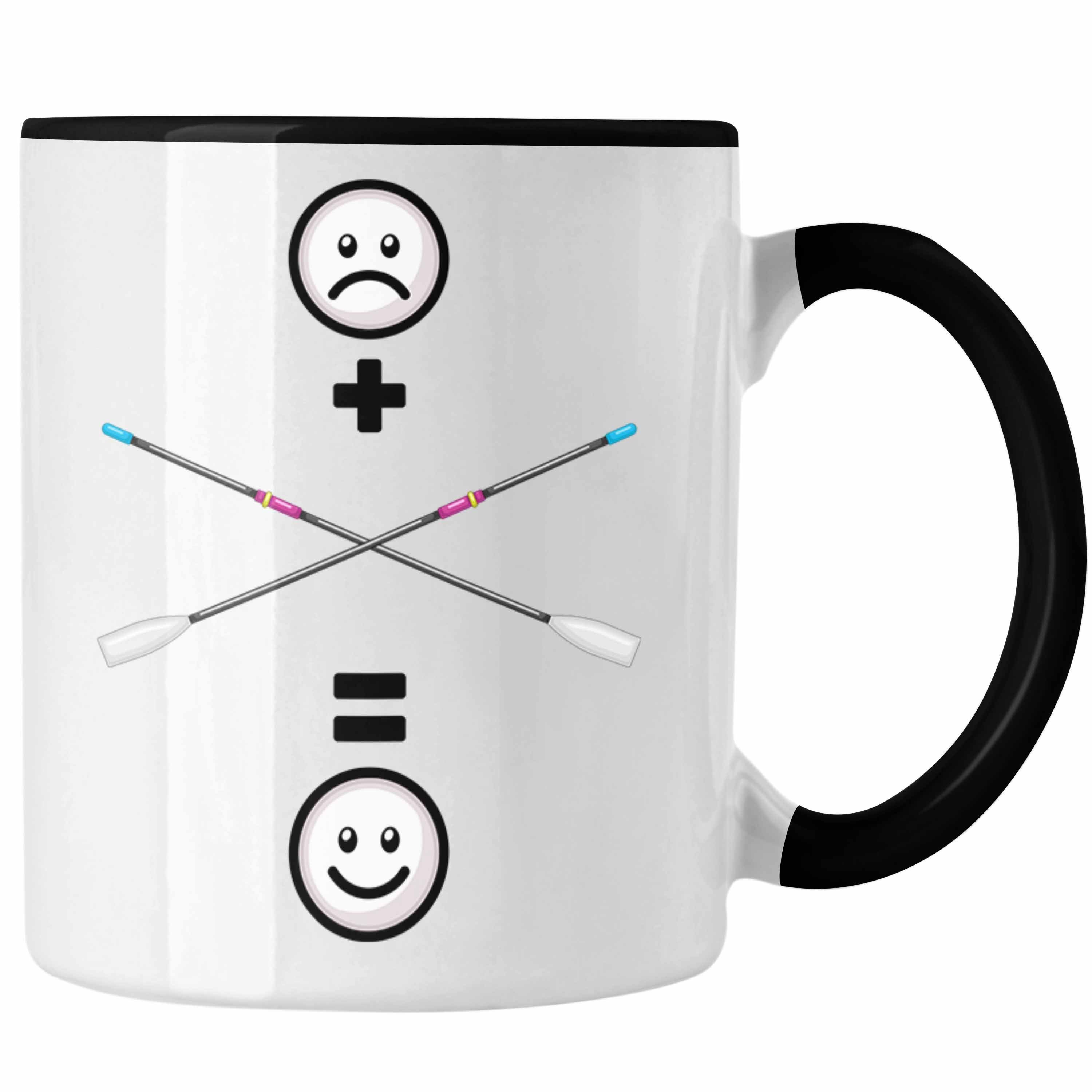 Trendation Tasse Rudern Tasse Geschenk für Ruderer Lustige Geschenkidee :(Rudern = : Schwarz