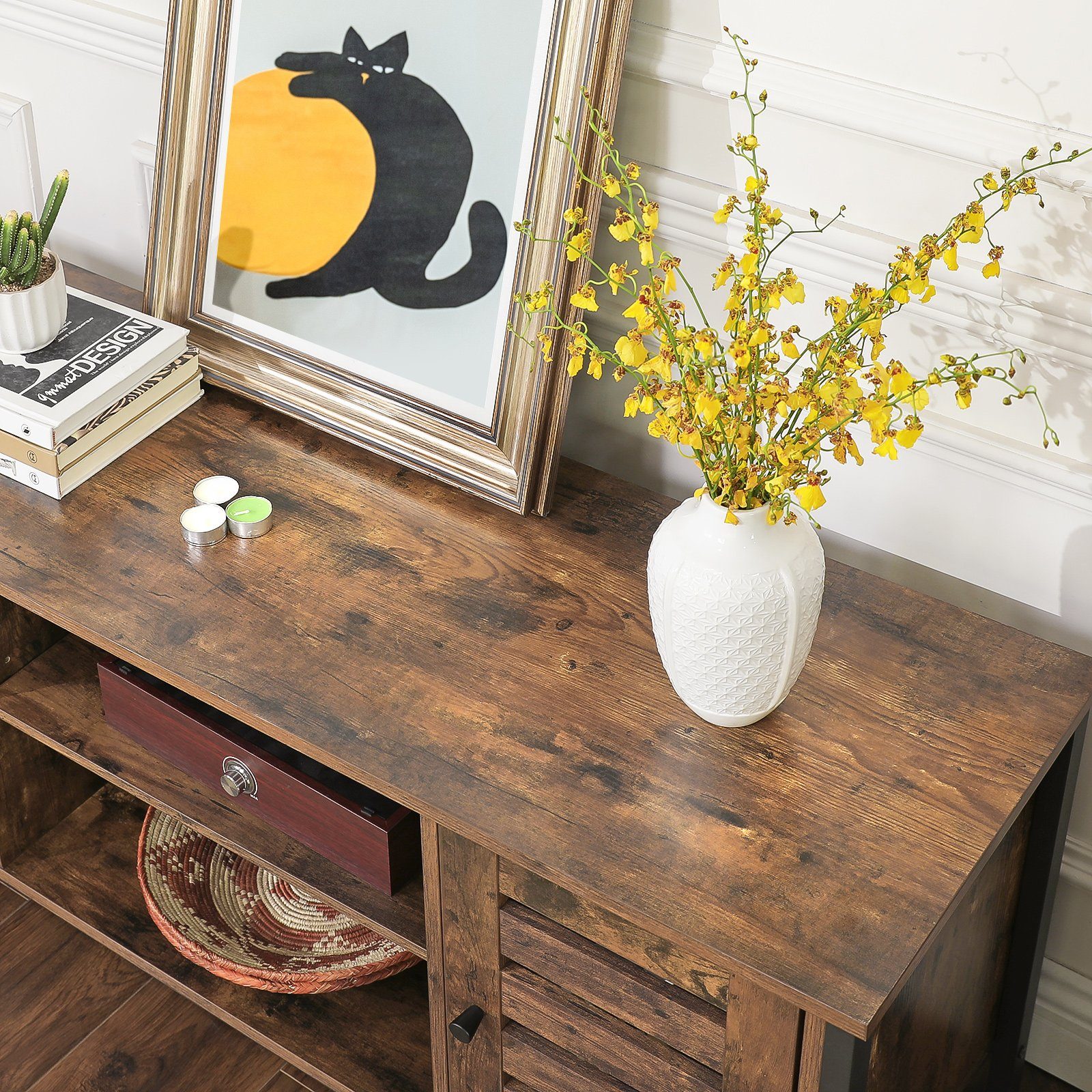 VASAGLE Lowboard TV-Schrank, 2 Schränken und 2 Regalebenen, Breite 110cm