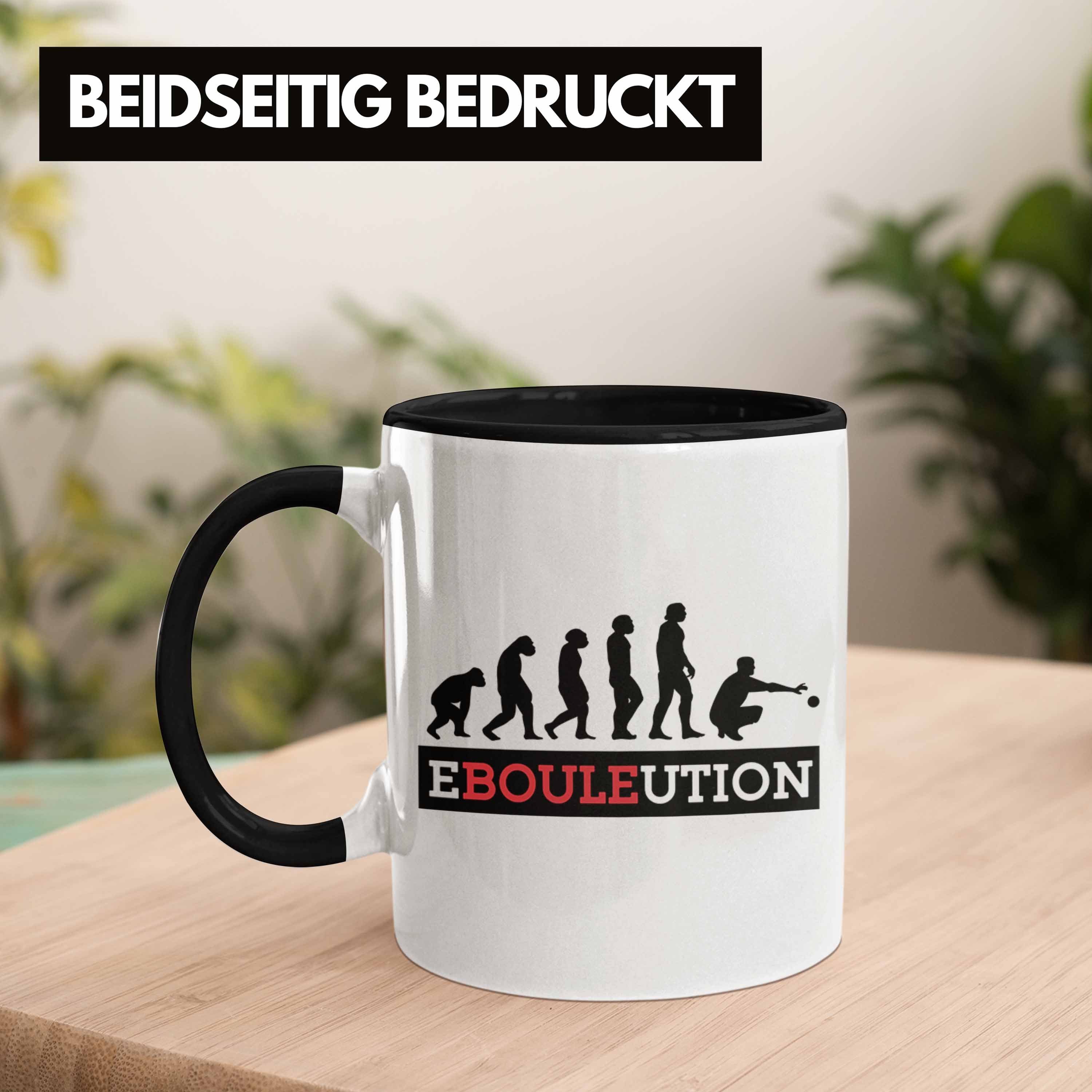 Tasse Trendation Schwarz Boule-Spieler Geschenk Ebouleution Boule Geschenkidee Tasse Spruch