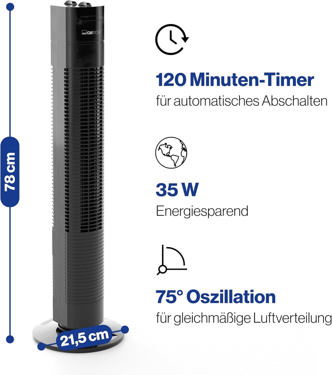 CLATRONIC Turmventilator Turmventilator TVL 3770