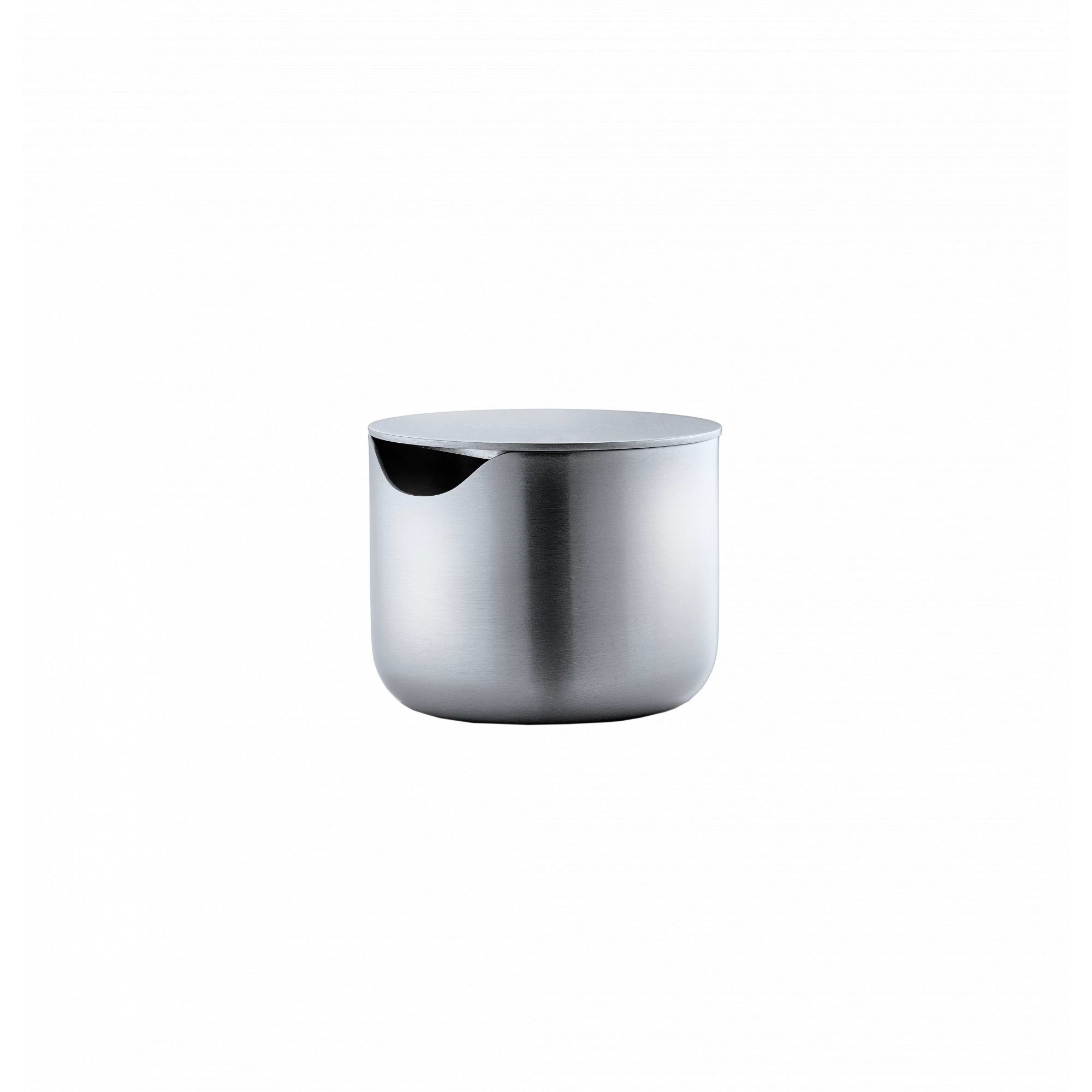blomus Zuckerdose -BASIC- Edelstahl Zuckerdose: Zeitloses Design & praktische Öffnung, Edelstahl, Edelstahl, Spülmaschinengeeignet, 100 ml, Rund, Praktische Löffelöffnung