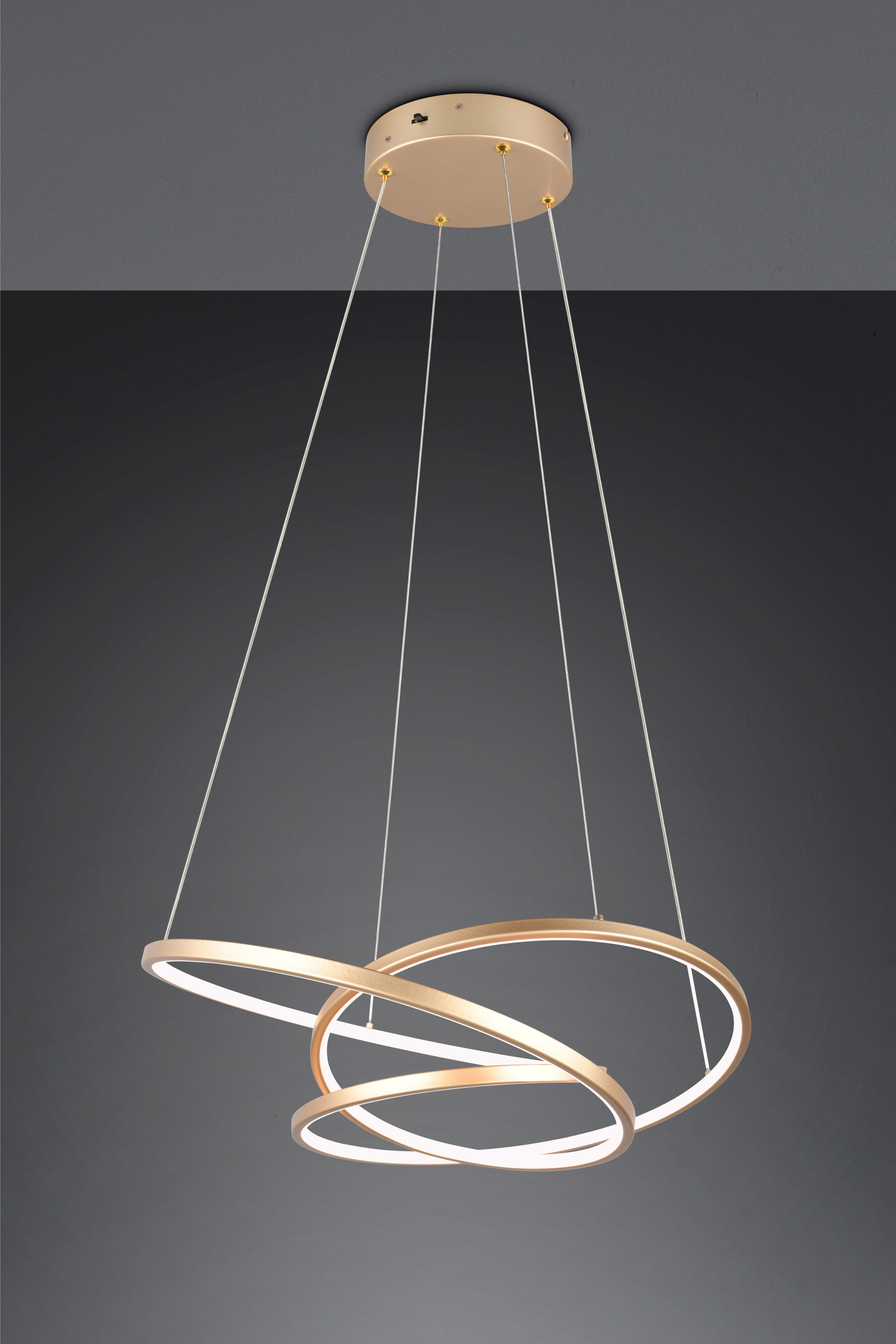 TRIO Leuchten LED Pendelleuchte DARVIN, LED Hängelampe 34W 4500 Lumen, dimmbar, Lichtfarbe einstellbar, Dimmfunktion, LED fest integriert, warmweiß - kaltweiß, CCT 2300/3000/4000K warmweiß-kaltweiß, höhenverstellbar bis max 150cm