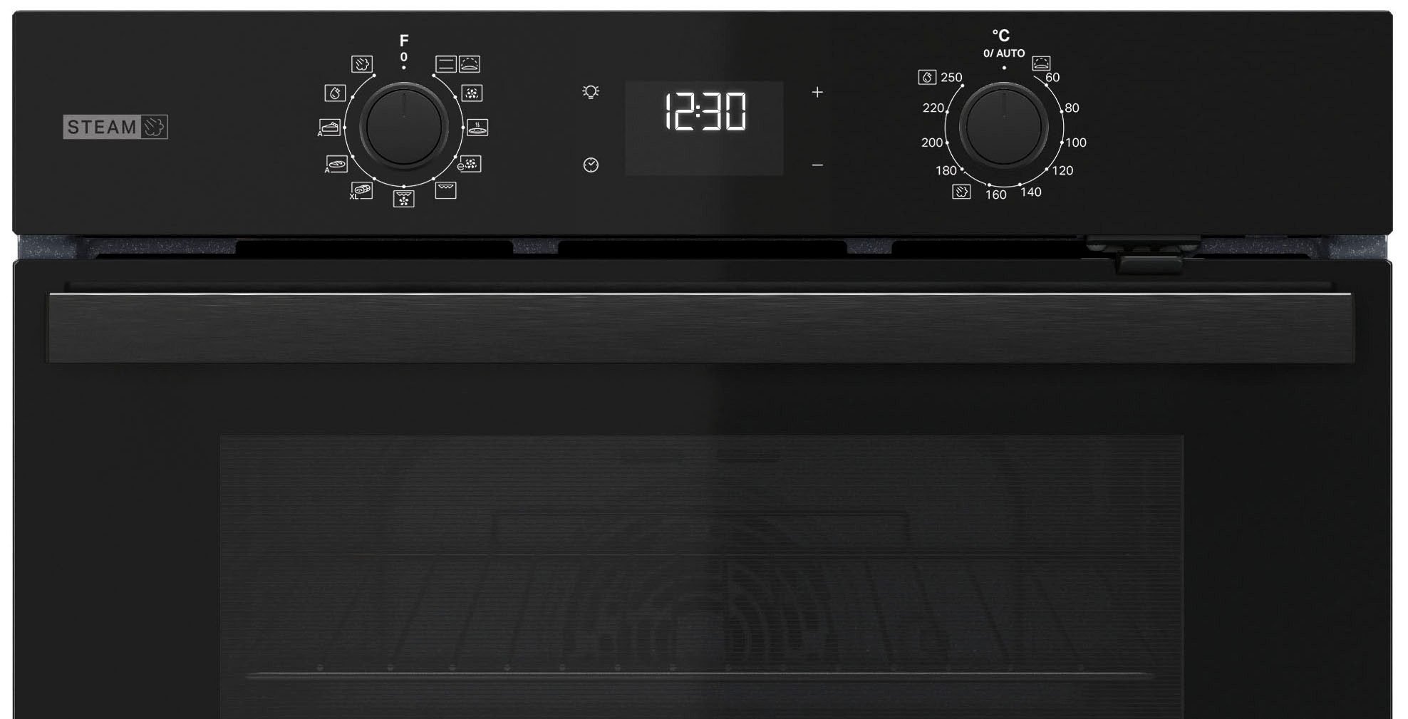 BAUKNECHT Einbaubackofen BBA2S85HU1, mit 1-fach-Teleskopauszug, GentleSteam – für ein saftiges Inneres und ein knuspriges Äußeres