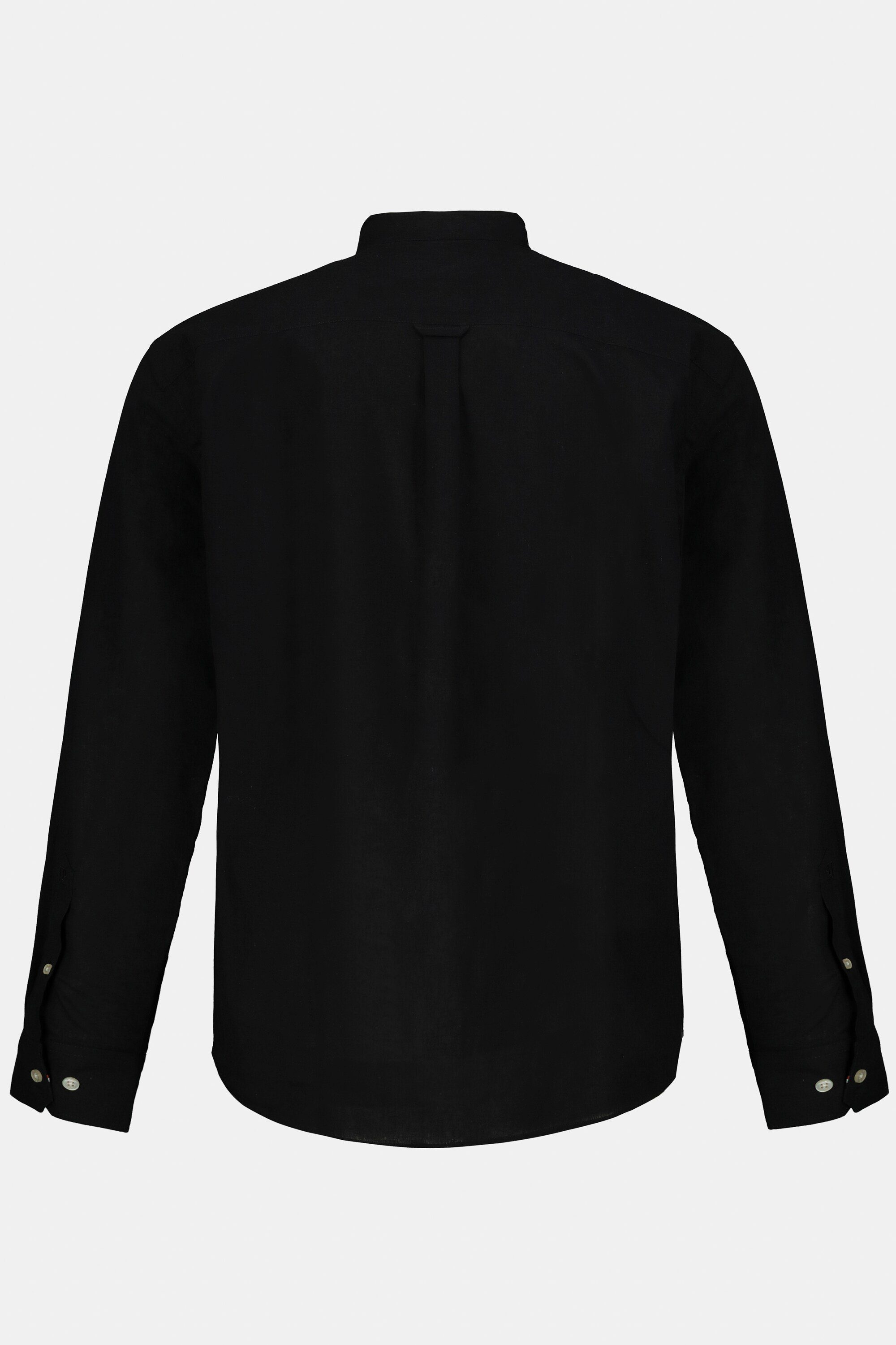 Langarm Fit Stehkragen JP1880 Modern schwarz Leinenmixhemd Businesshemd